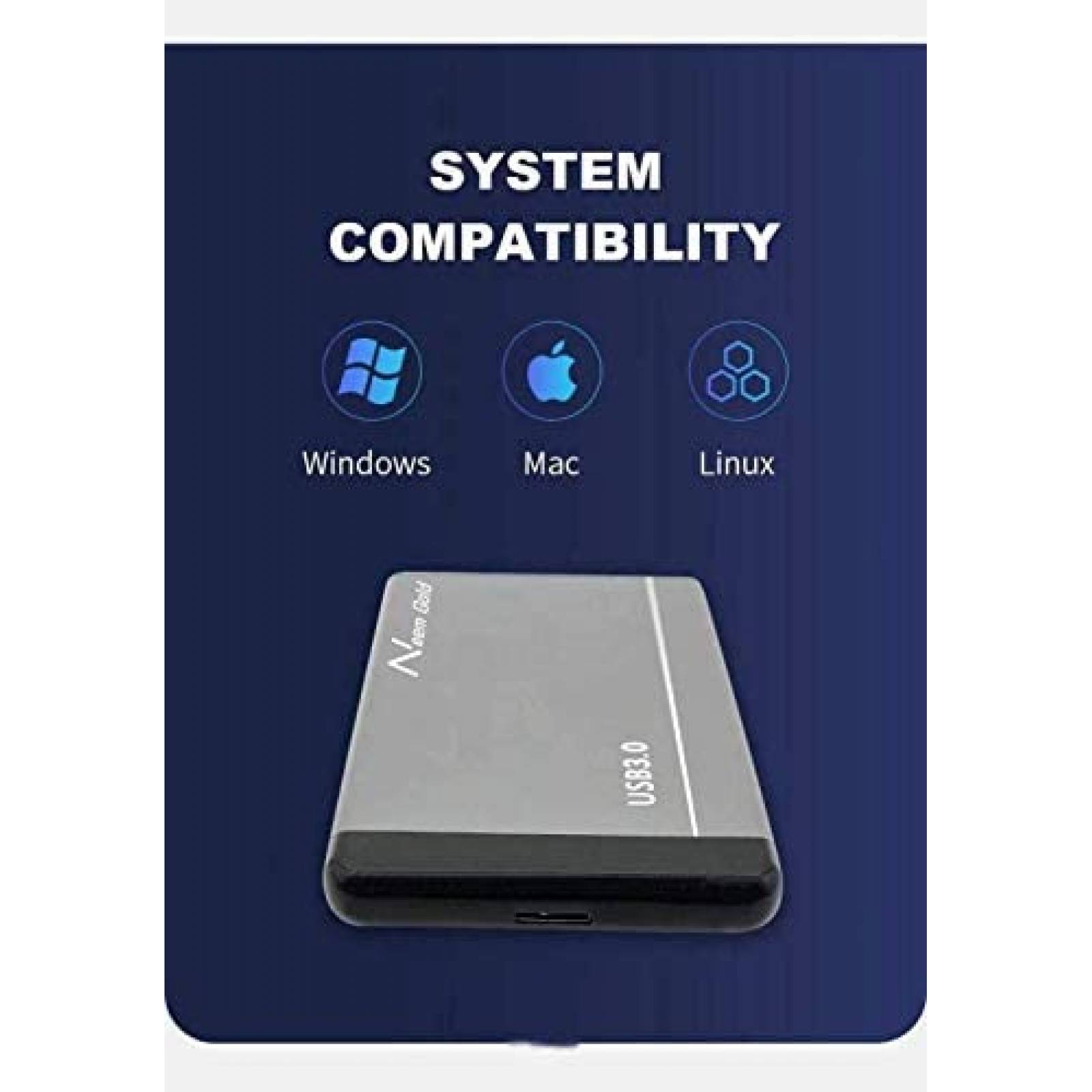 Memoria externa U&D 2.5" Compatible 500GB USB3.0 -Gris