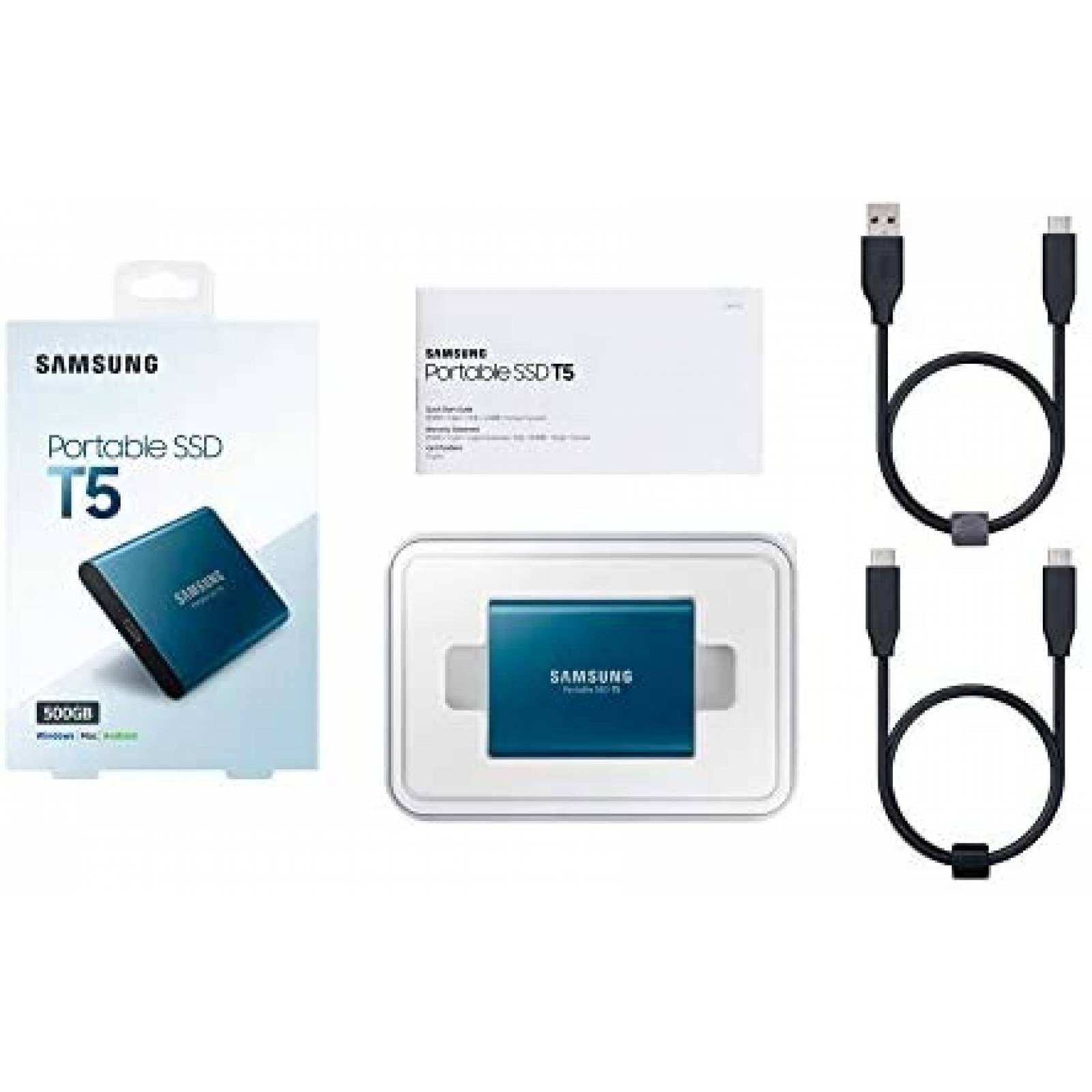 Disco Duro Externo Samsung T5 USB 500GB Porttil -Azul