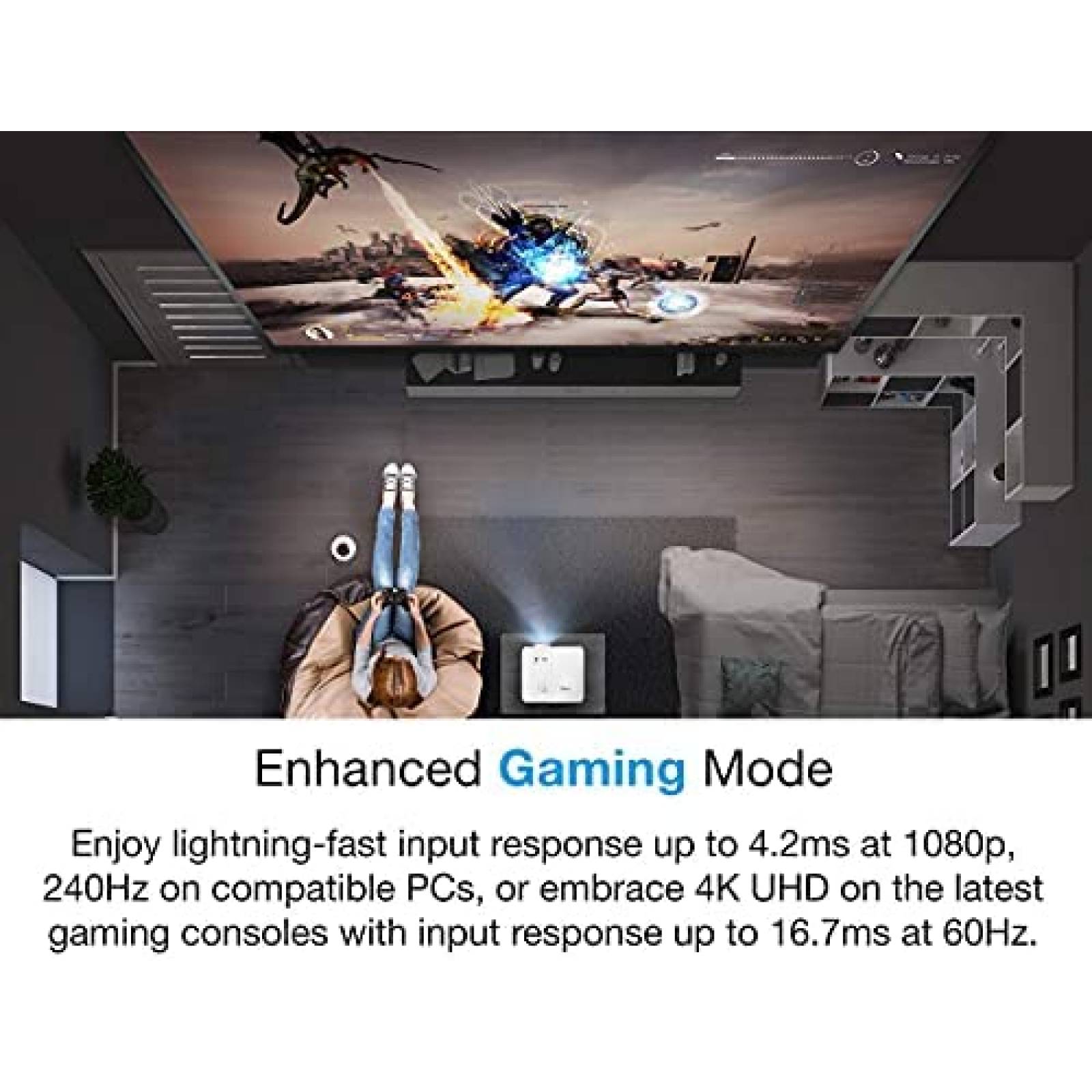 Proyector Optoma UHD38 1080p 4000 Lum 240Hz -Blanco