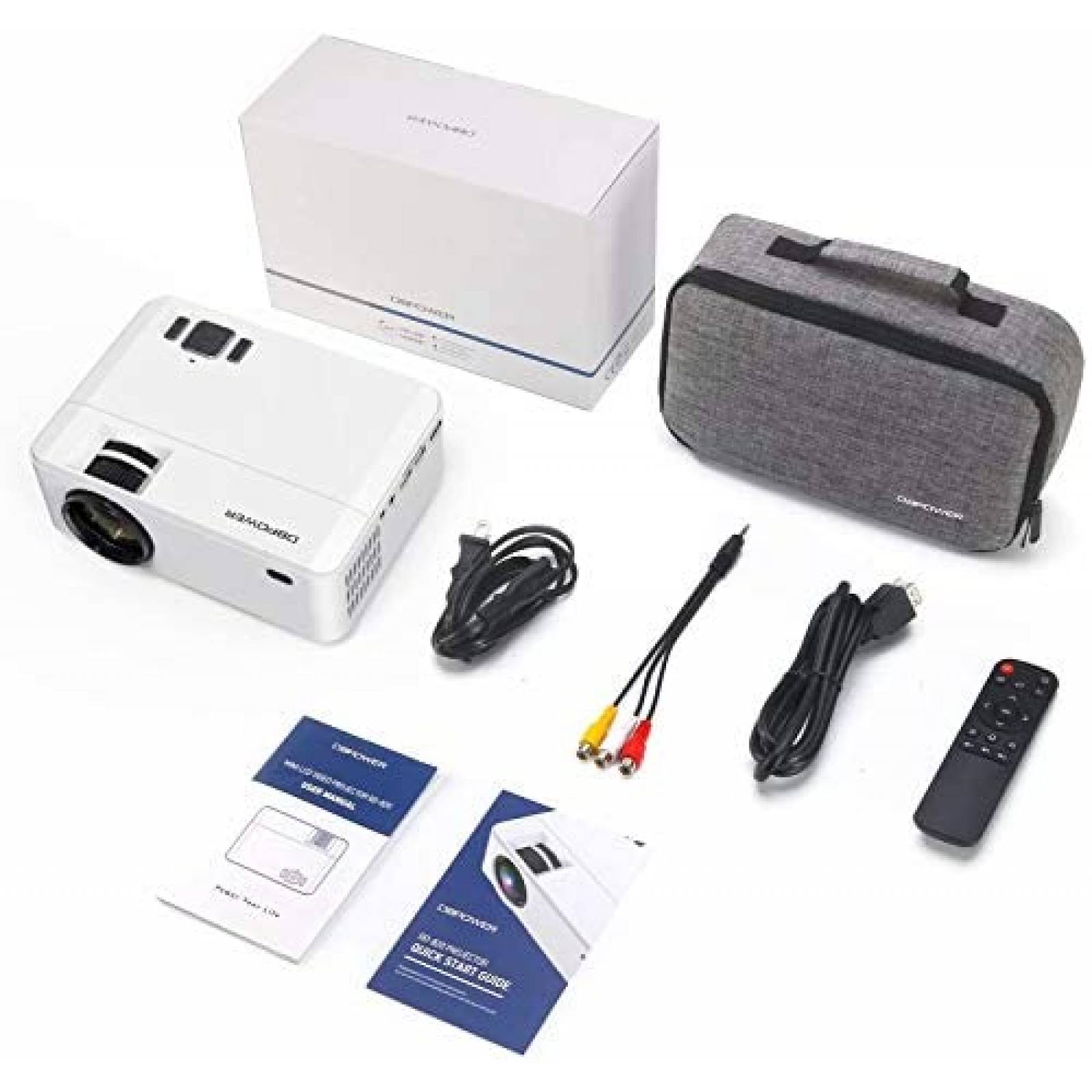 Proyector DBPOWER Mini Porttil 1080p 5500 luxes de 200"