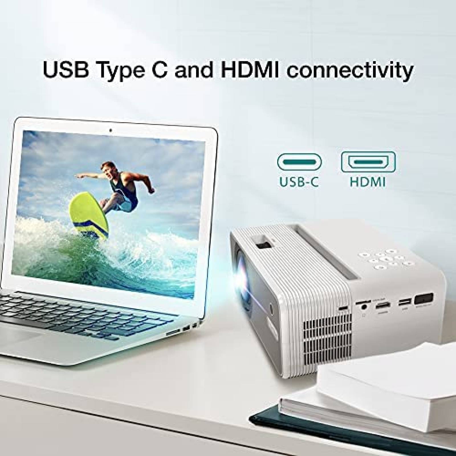 Proyector EZCast Beam H3 5GHz 1080p de 10600 Lumenes -Gris