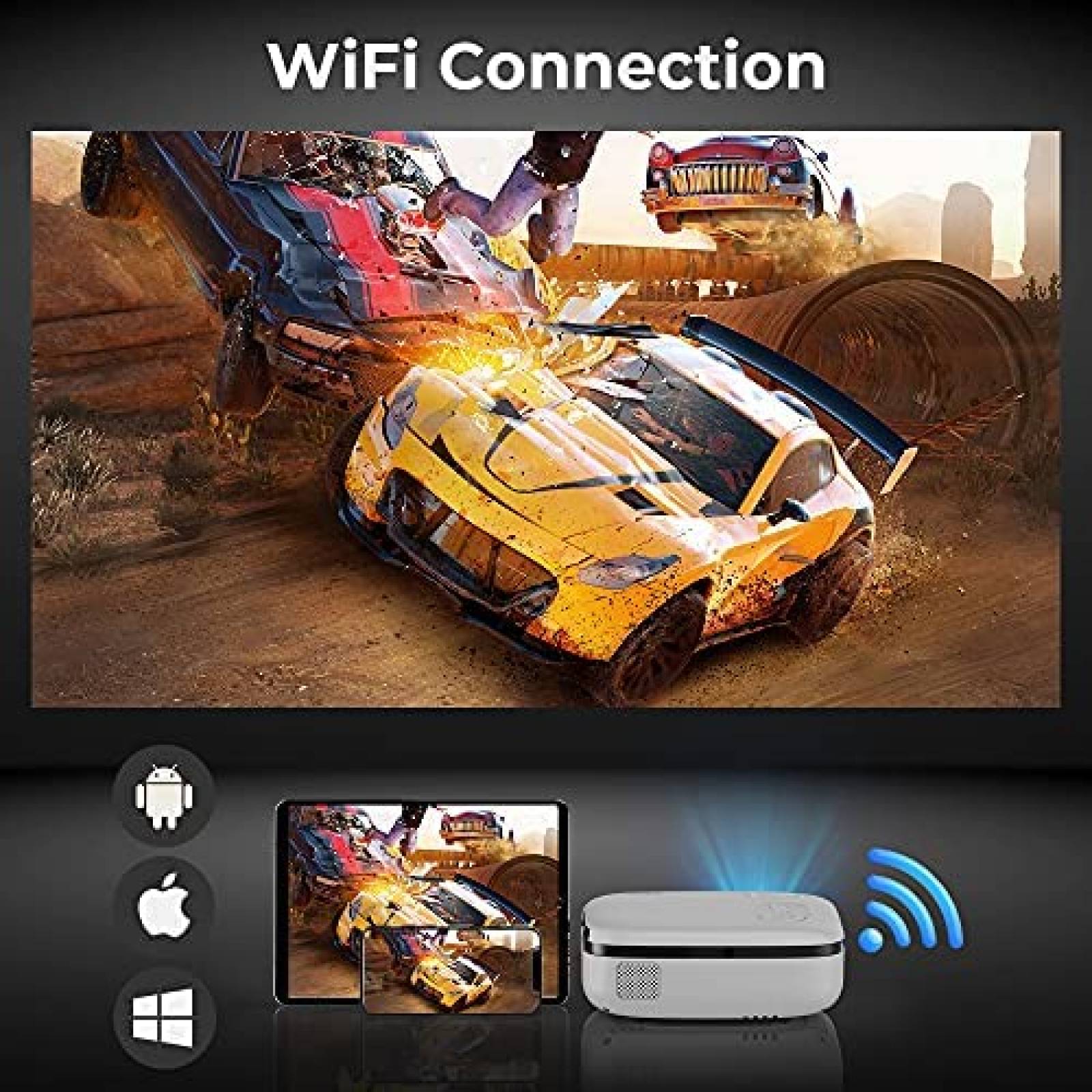 Proyector MOOKA RD-823 7500L 200" con bolsa -Blanco