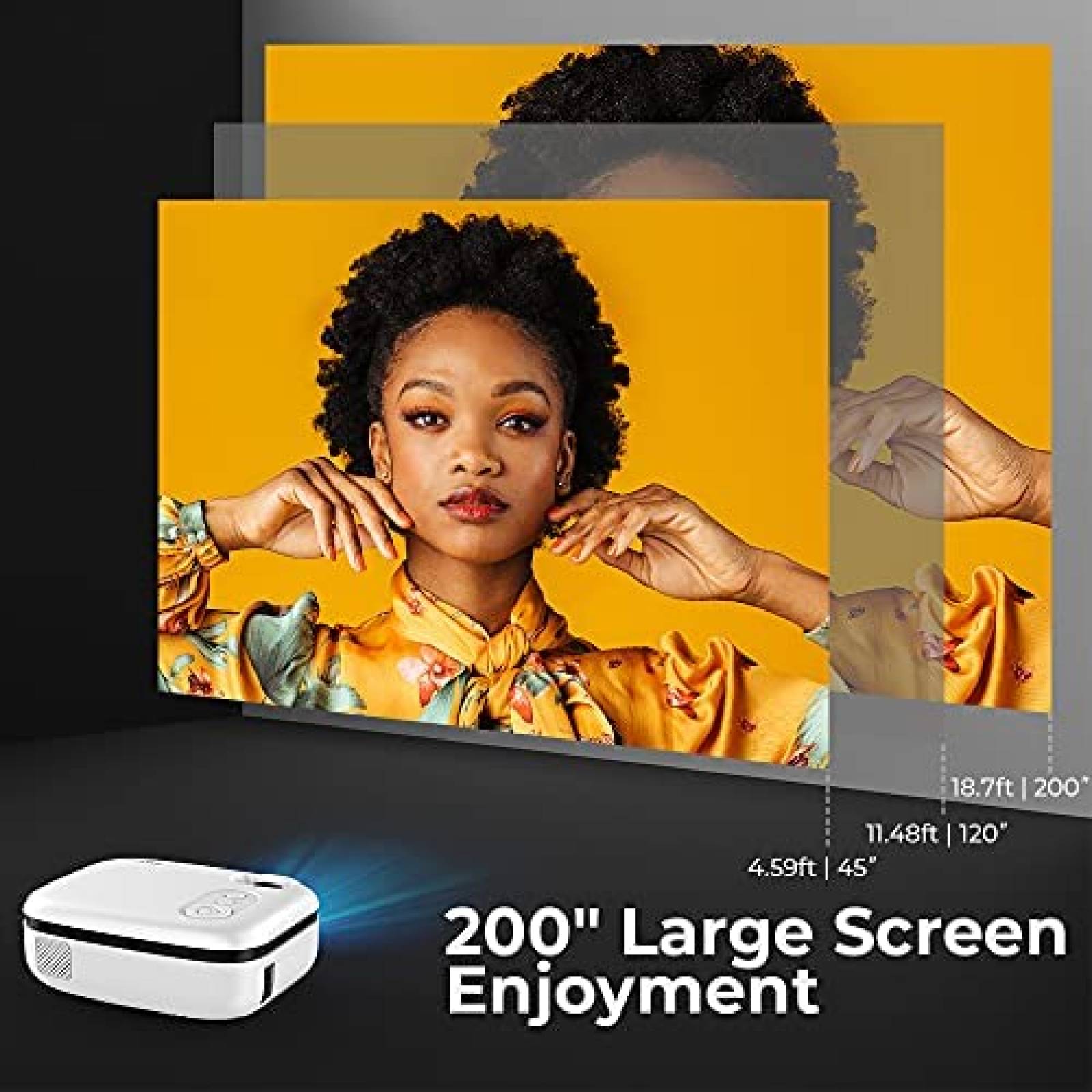 Proyector MOOKA RD-823 7500L 200" con bolsa -Blanco