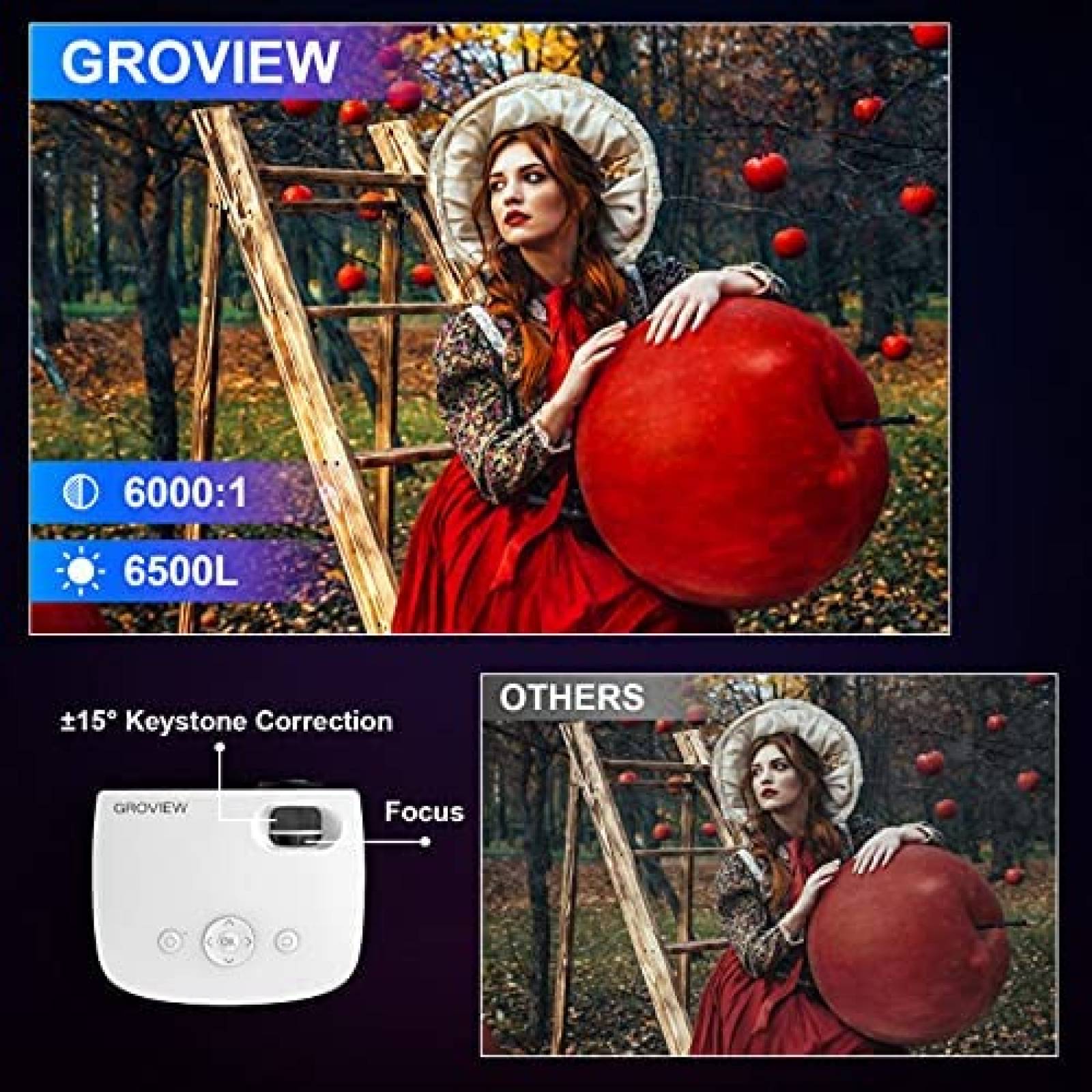 Proyector GROVIEW RD850 100" Full HD 1080p -Blanco