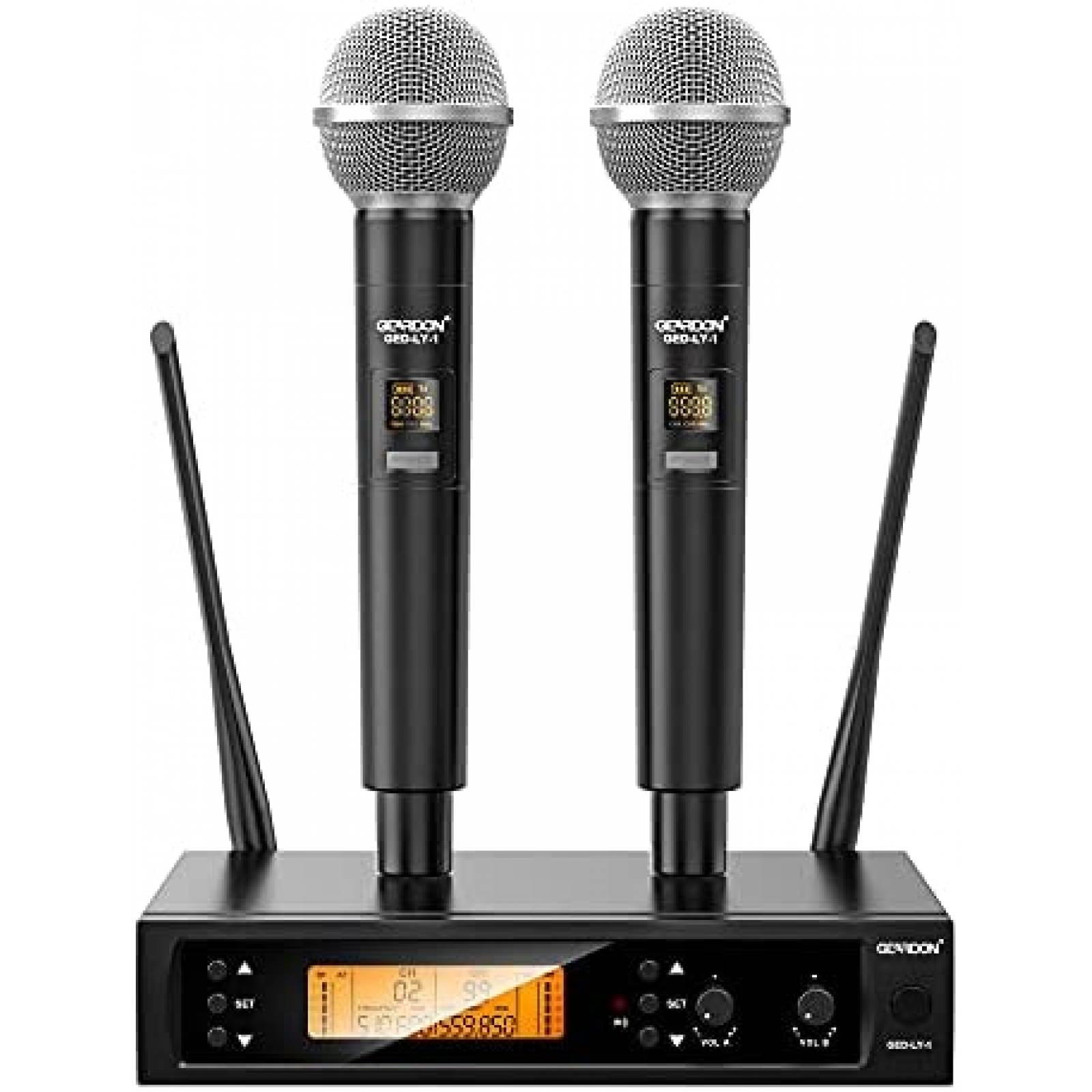 Sistema de Microfono Inalambrico GEARDON para Karaoke -Negro