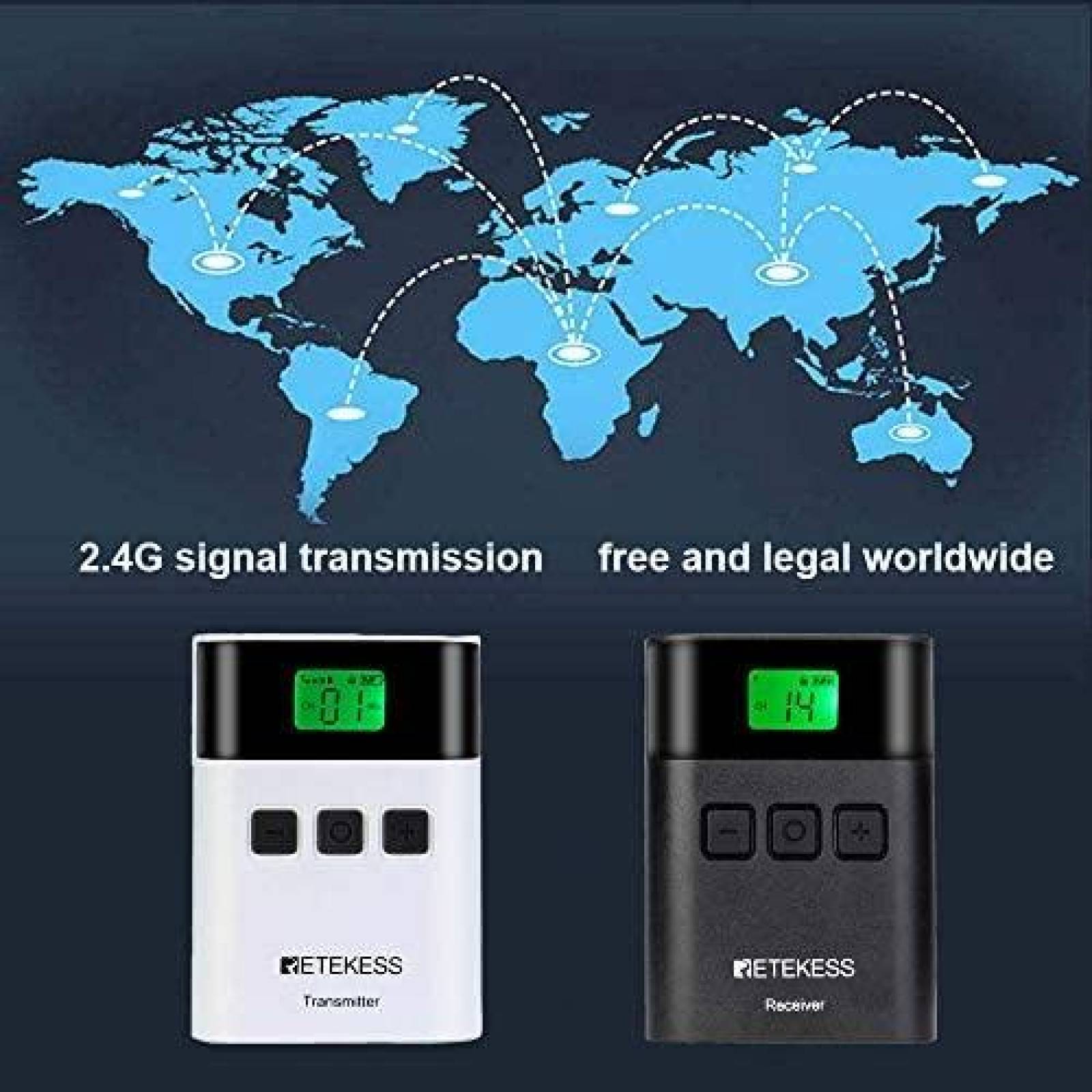 Audio transmisor Retekess FF9488A-F9488BX5 5 receptores