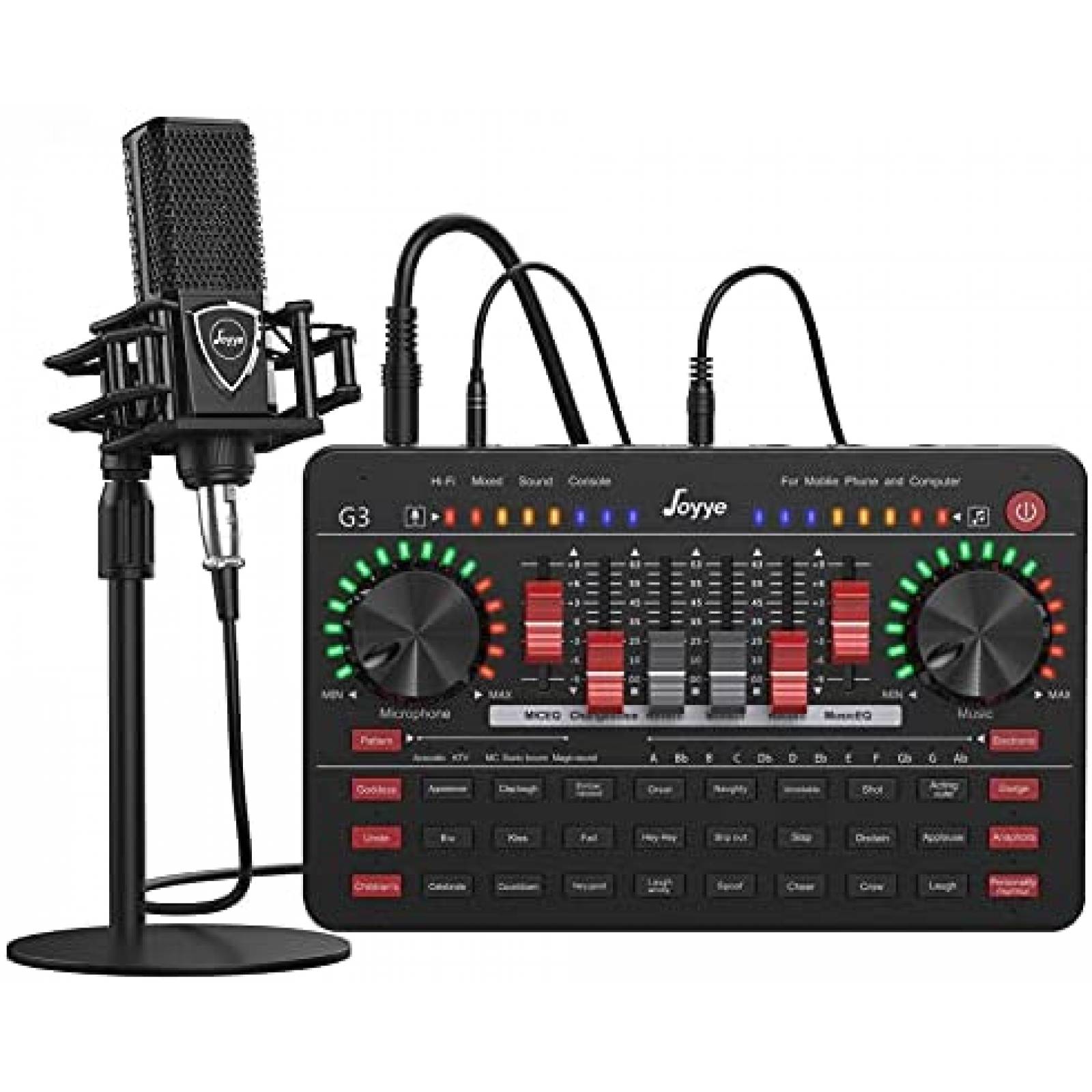 Mezcladora para DJ Portatil Joyye c/Micrfono de Condensador