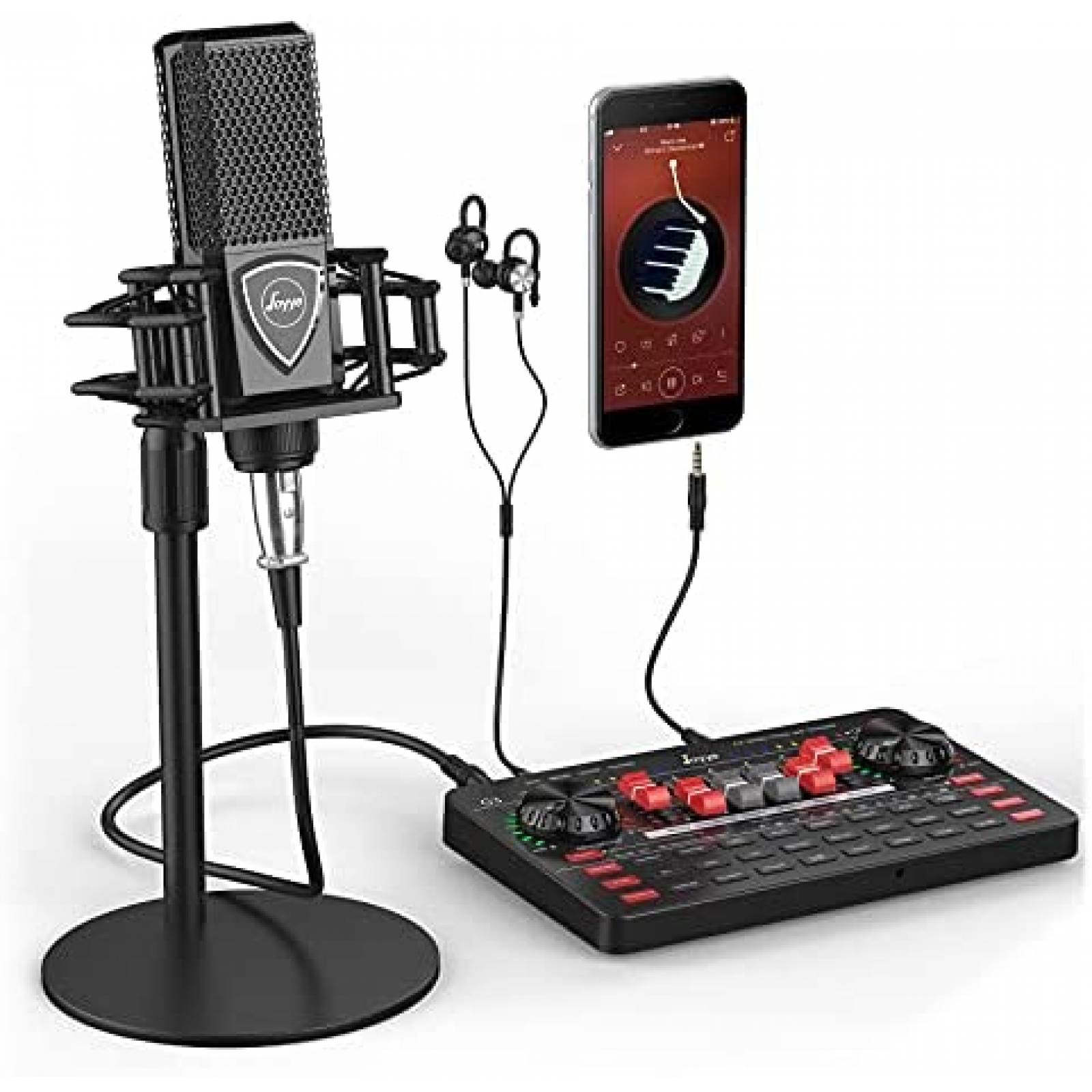 Mezcladora para DJ Portatil Joyye c/Micrfono de Condensador