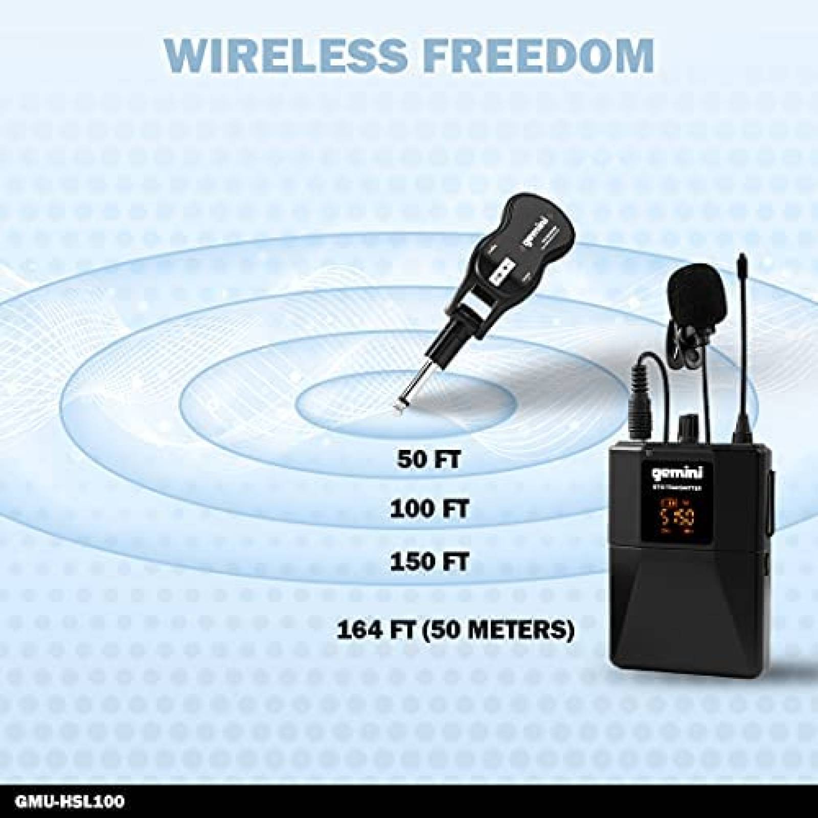 Micrfono de solapa Gemini Sound con adaptador inalmbrico