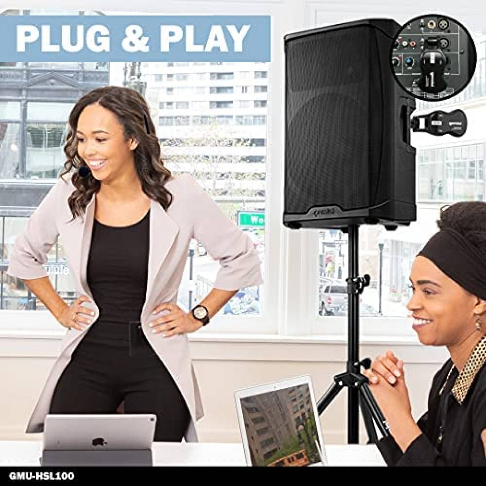 Micrfono de solapa Gemini Sound con adaptador inalmbrico