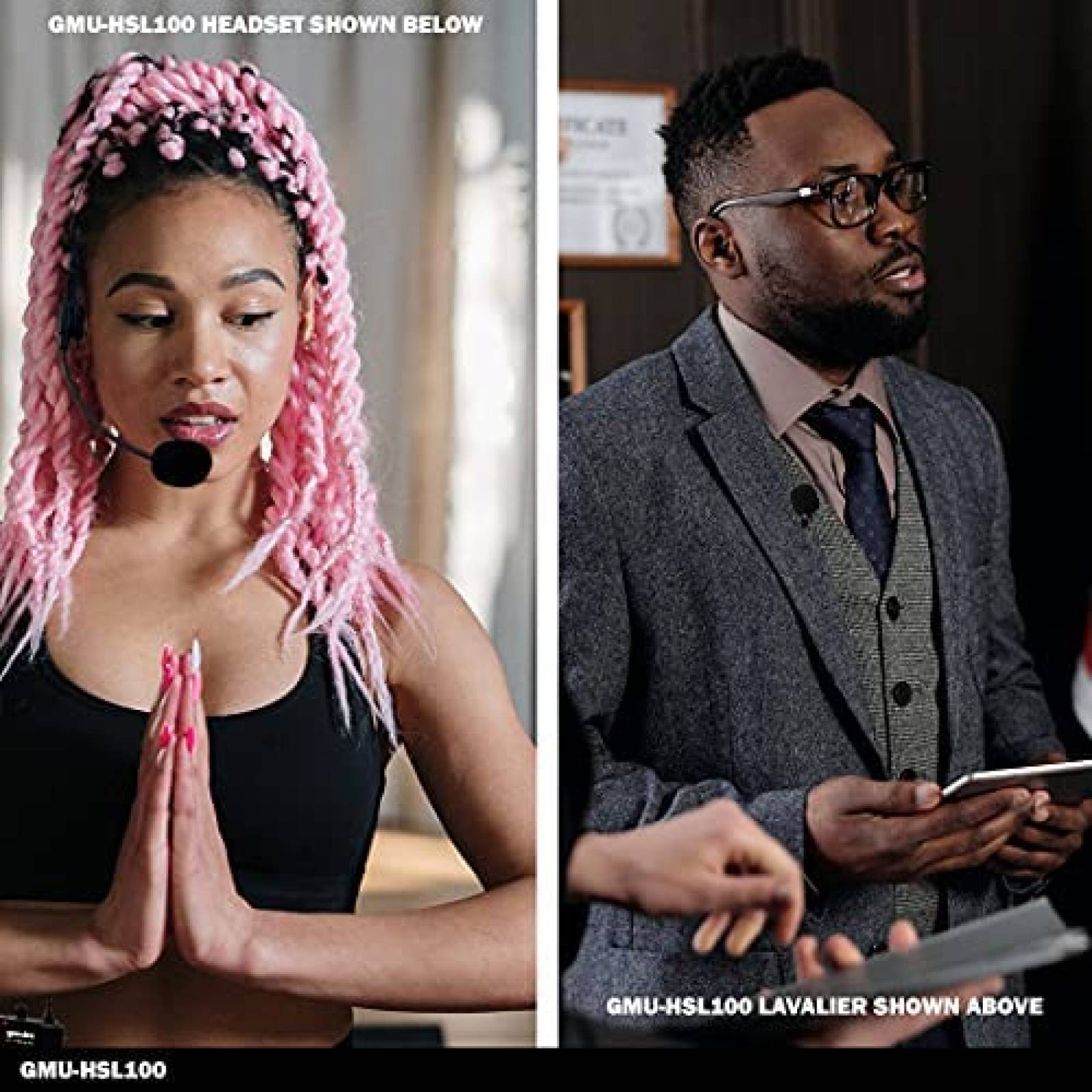 Micrfono de solapa Gemini Sound con adaptador inalmbrico