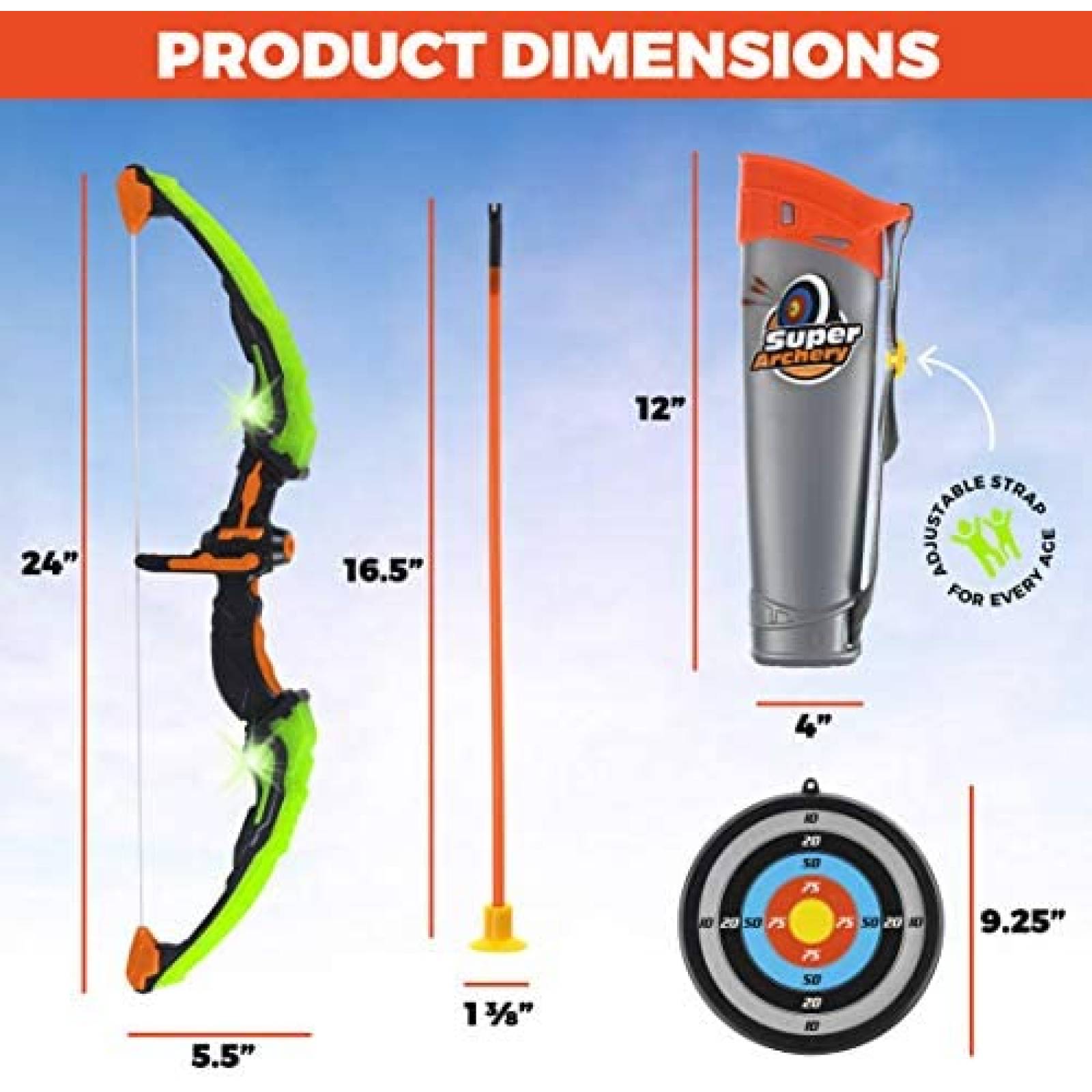 Arco de juguete ToyVelt 6874 3-12 aos Target Flechas