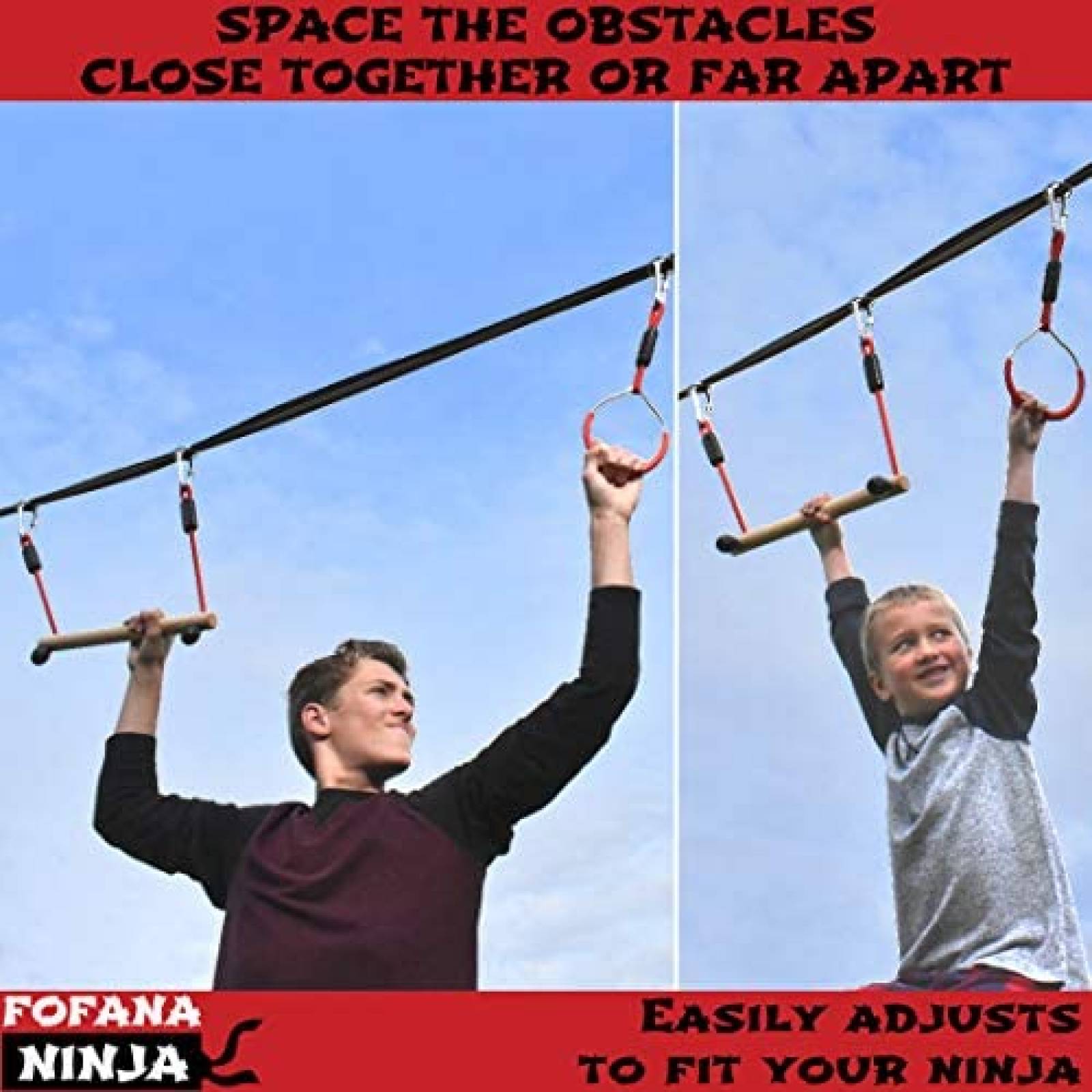 Tirolesa para nios Fofana 45 piezas Obstculos 8 aos y mas