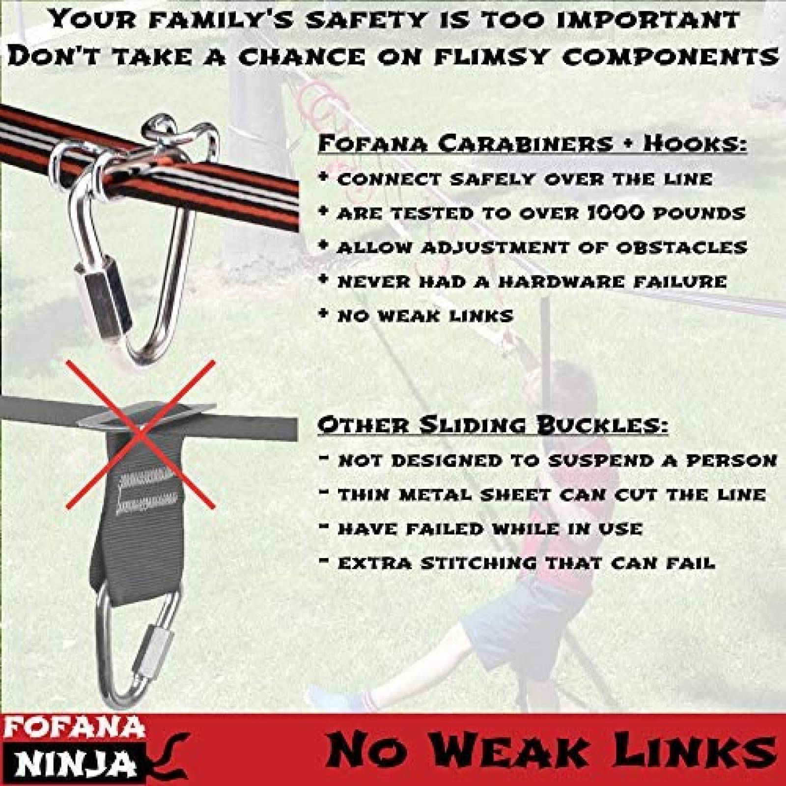 Tirolesa para nios Fofana 45 piezas Obstculos 8 aos y mas