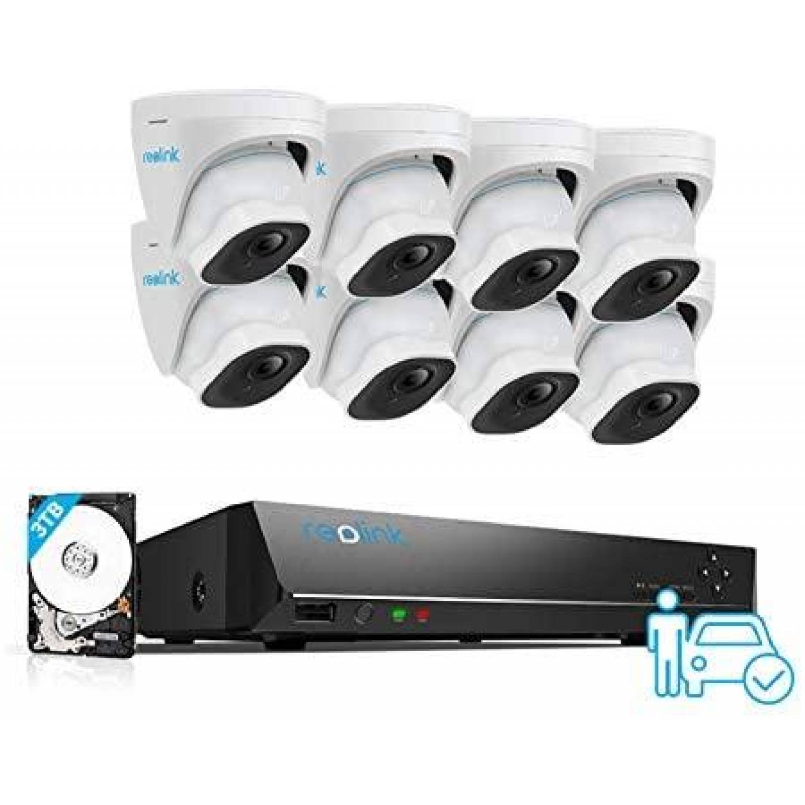 Sistema de Vigilancia REOLINK 8 Cmaras 4K 16 Canales 8MP