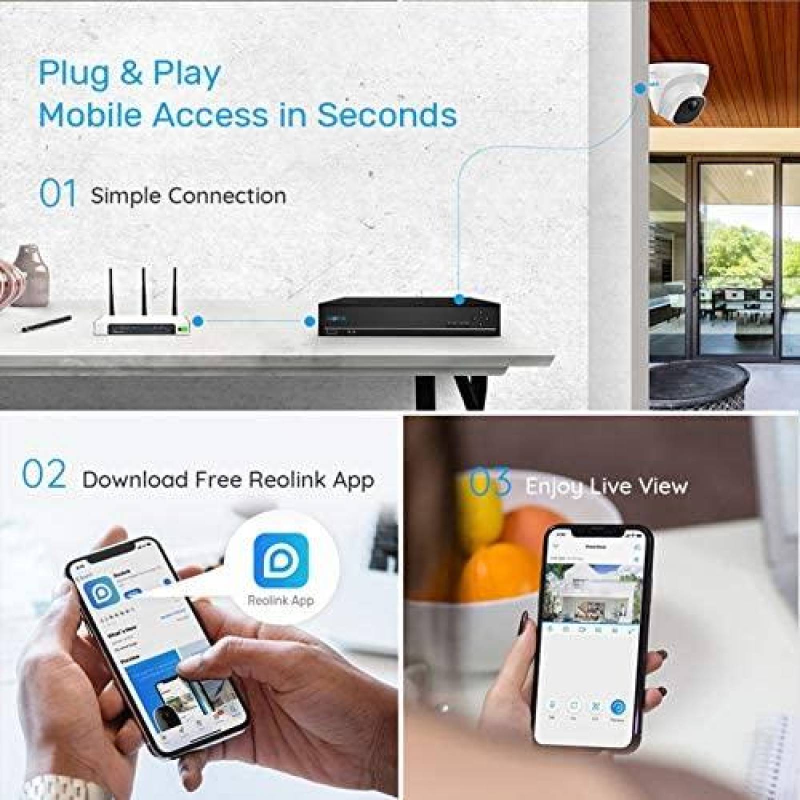 Sistema de Vigilancia REOLINK 8 Cmaras 4K 16 Canales 8MP