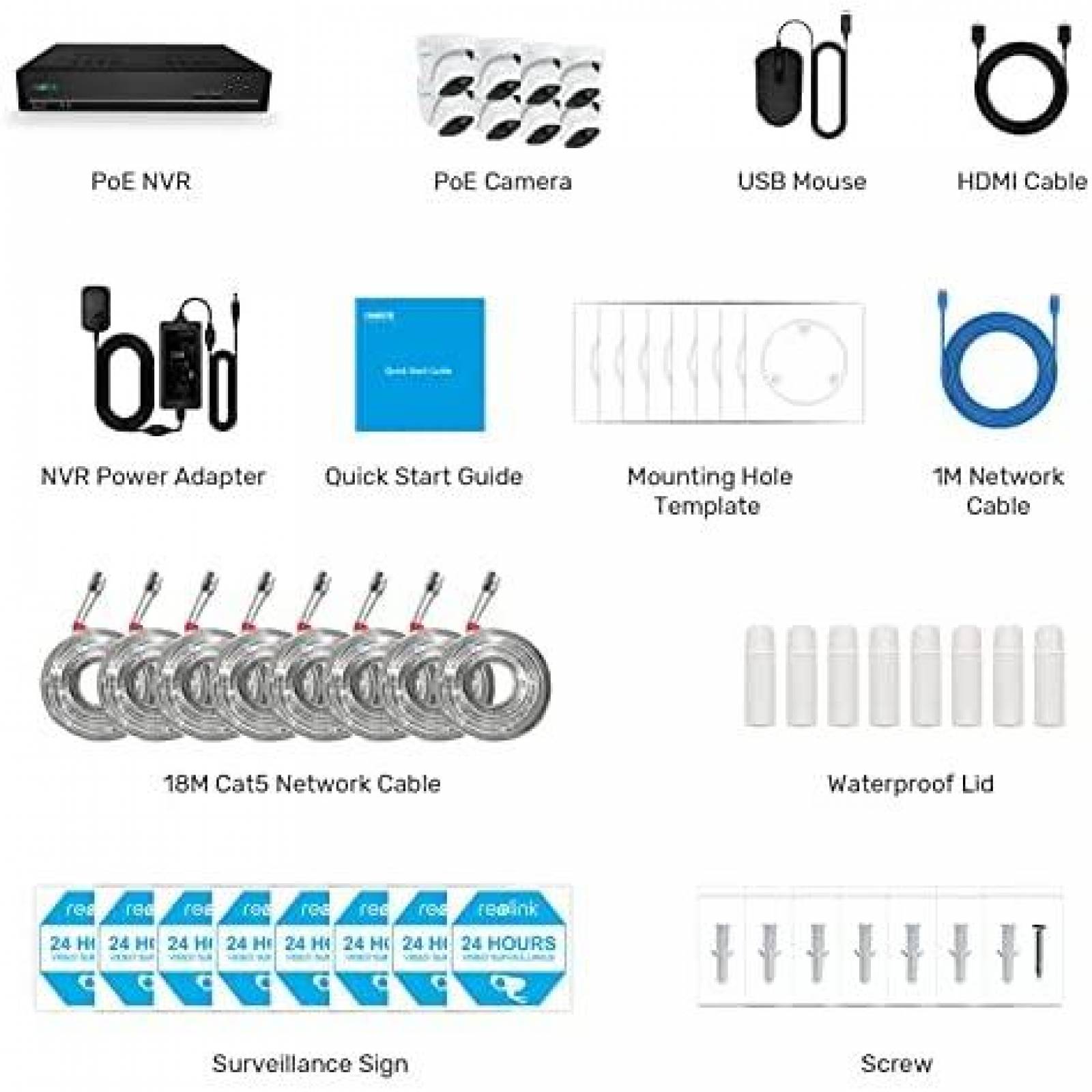 Sistema de Vigilancia REOLINK 8 Cmaras 4K 16 Canales 8MP
