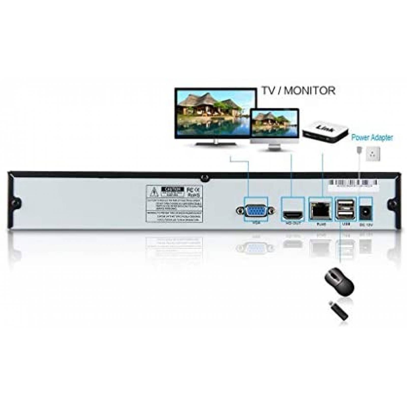 Grabadora de Video SECULINK 4K NVR de 16 Canales -Negro