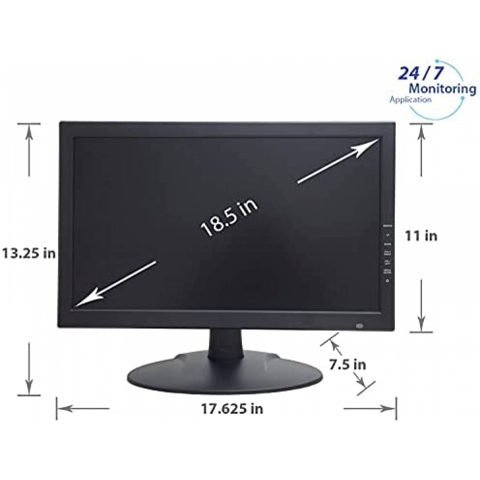 Monitor de seguridad Generico MT-G2D185-1 HDMI VGA -Negro