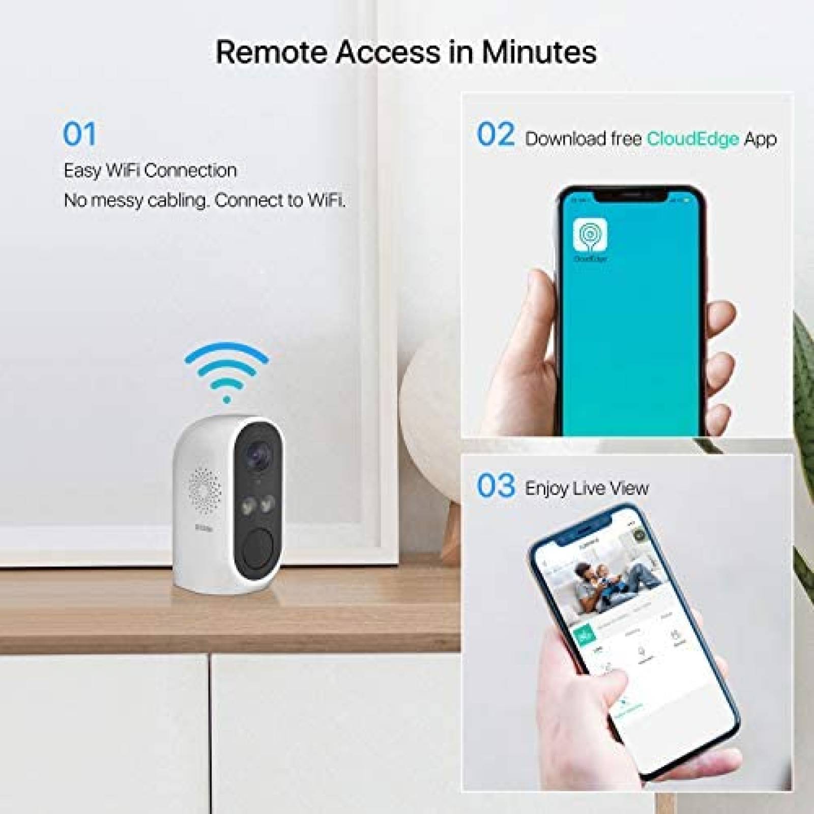 Cmara Seguridad ZOSI C1 WiFi Audio Visin Nocturna -Blanco