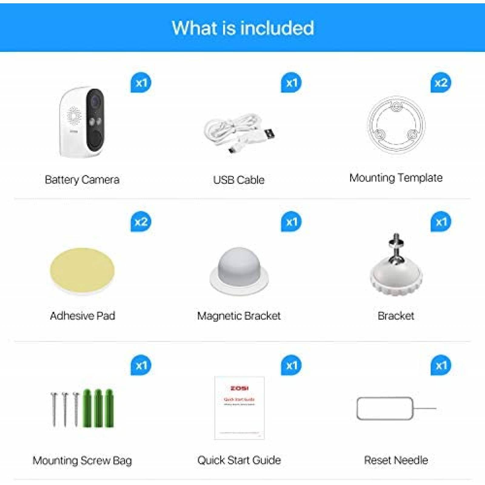 Cmara Seguridad ZOSI C1 WiFi Audio Visin Nocturna -Blanco