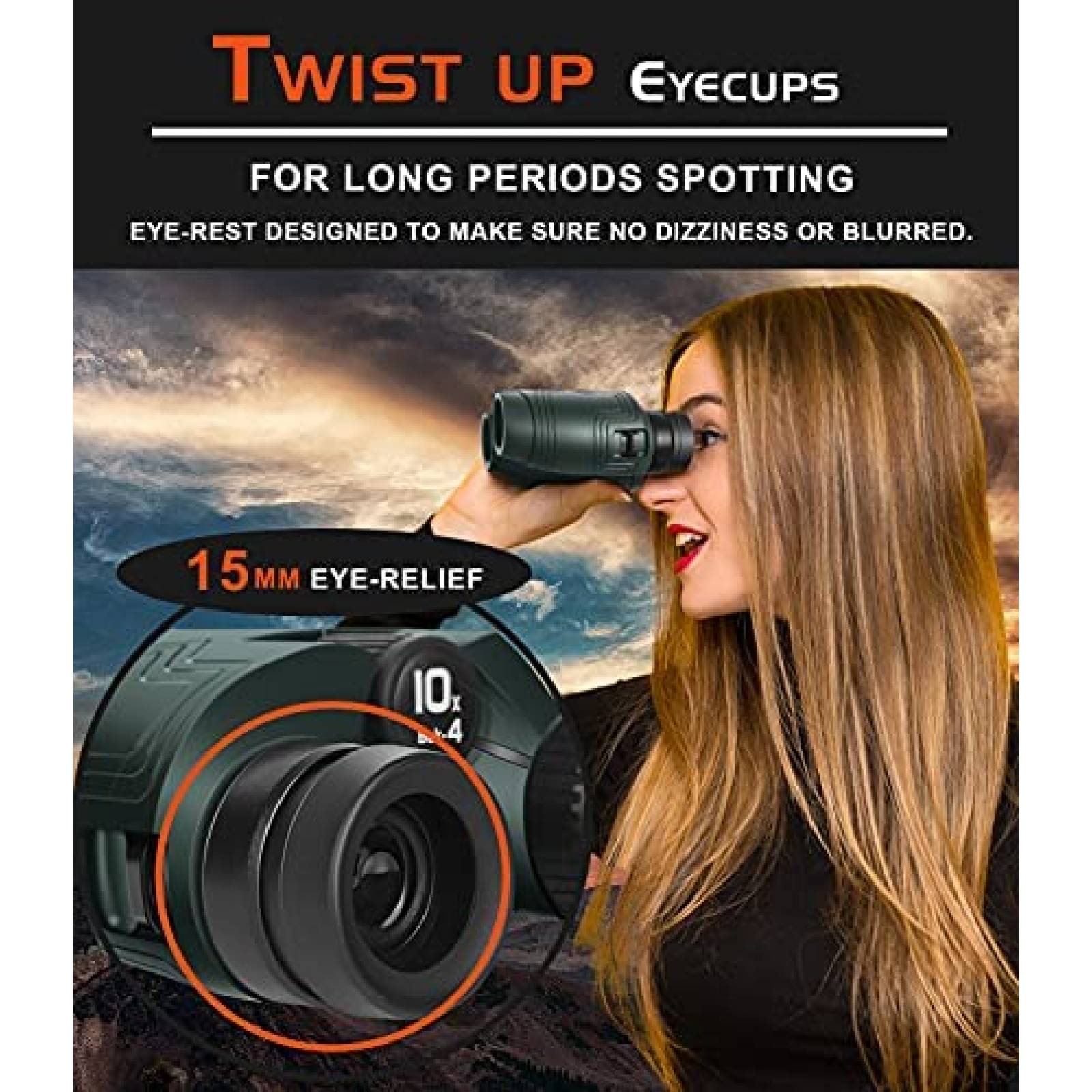 Binoculares Alatino 10x25 compactos 6ft de enfoque -Negro