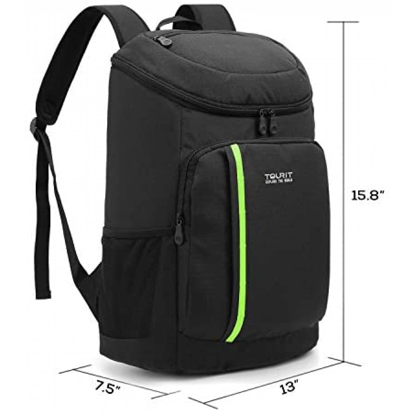 Mochila Tourit Cooler 30 Latas Insulada Ligera - Negro