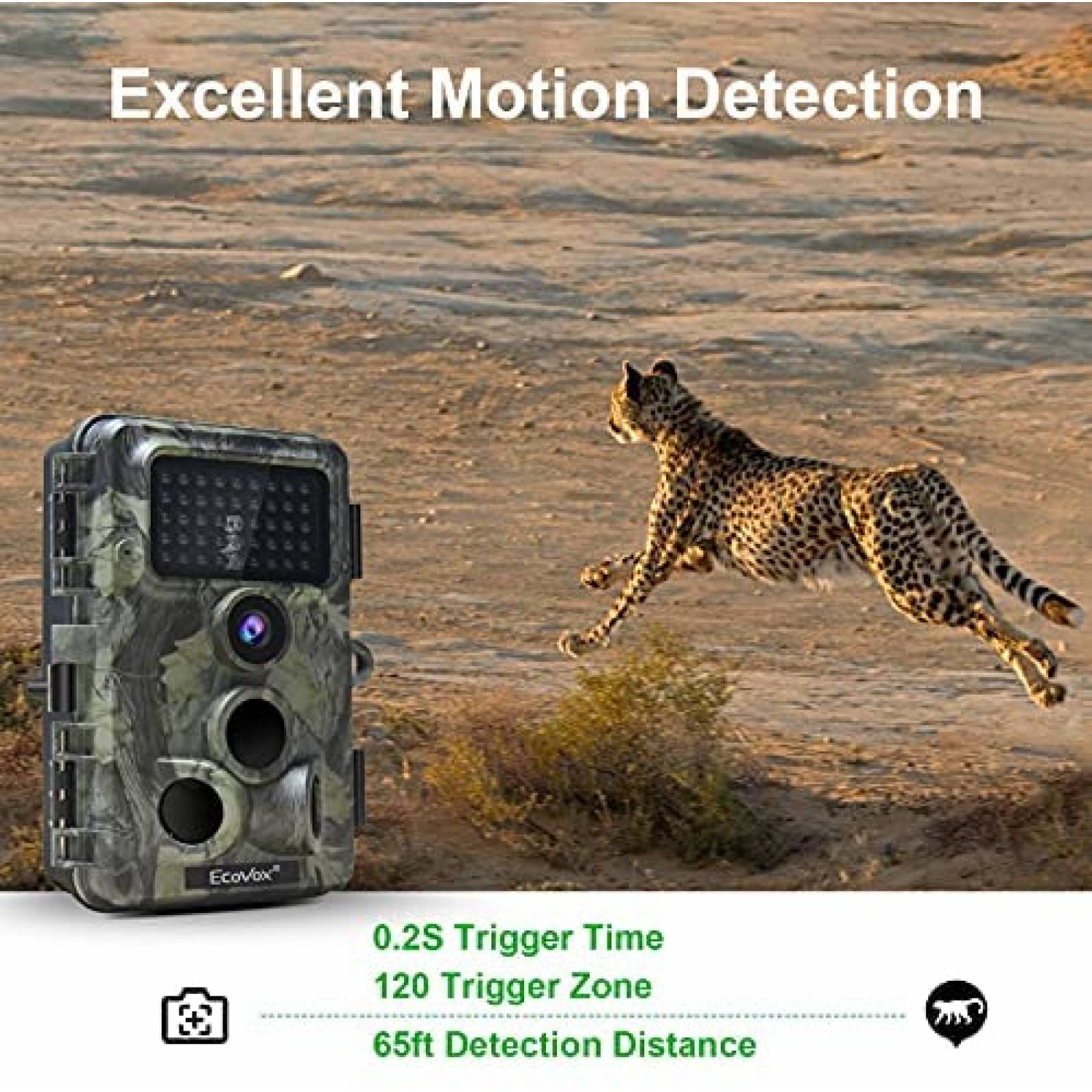 Cmara ECOVOX 4K 30MP WiFi Trail impermeable bluetooth