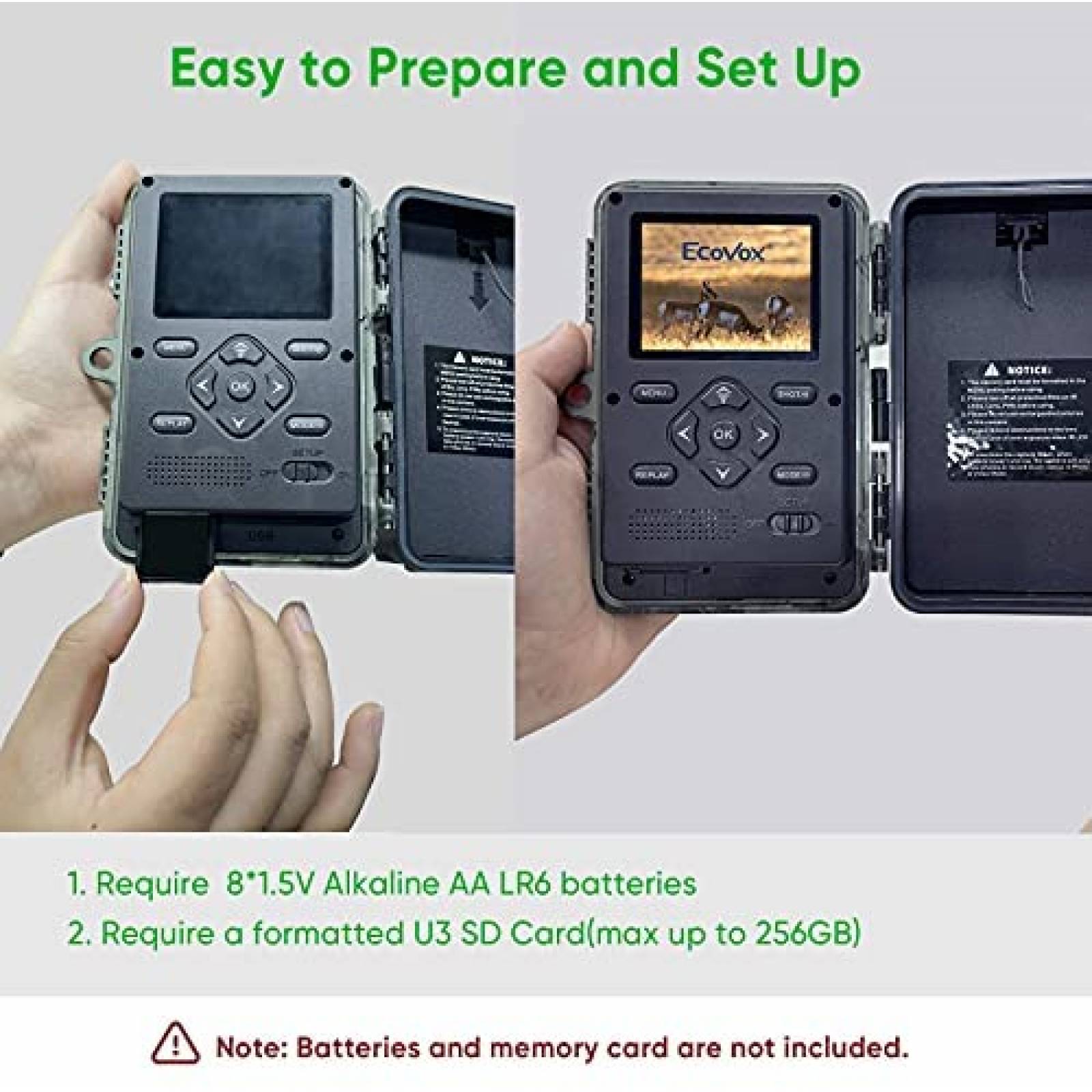 Cmara ECOVOX 4K 30MP WiFi Trail impermeable bluetooth