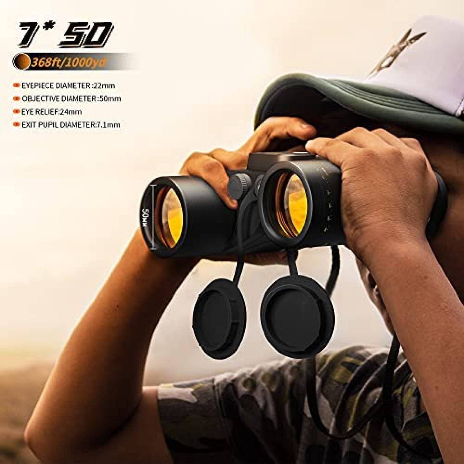 Binoculares INTEREPRO 7x50 Impermeables Tipo Marine -Negro