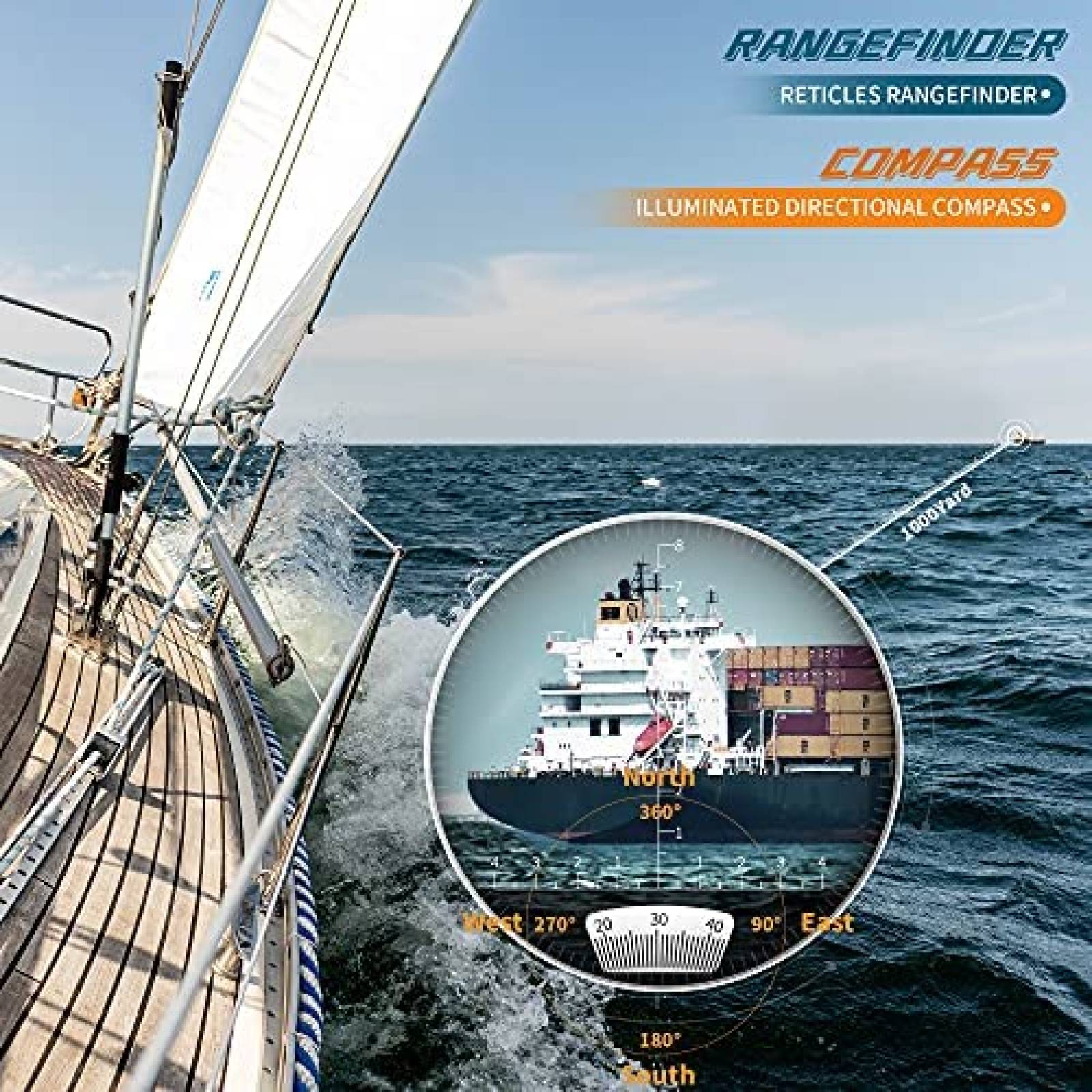 Binoculares INTEREPRO 7x50 Impermeables Tipo Marine -Negro