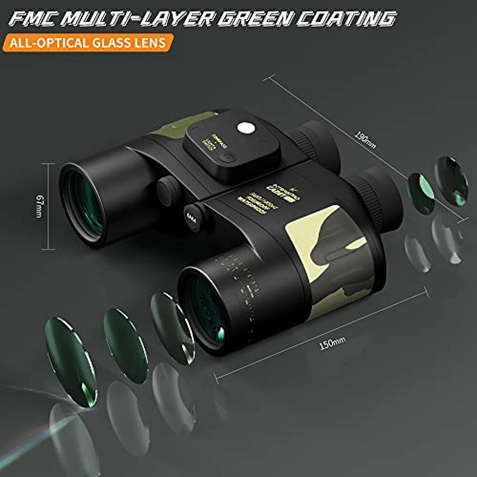 Binoculares INTEREPRO 7x50 Impermeables Tipo Marine -Negro