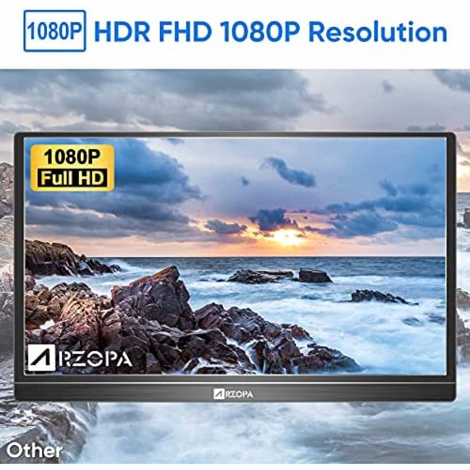 Monitor Arzopa Z1 15.6" 1080p USB C Gaming HDMI -Negro