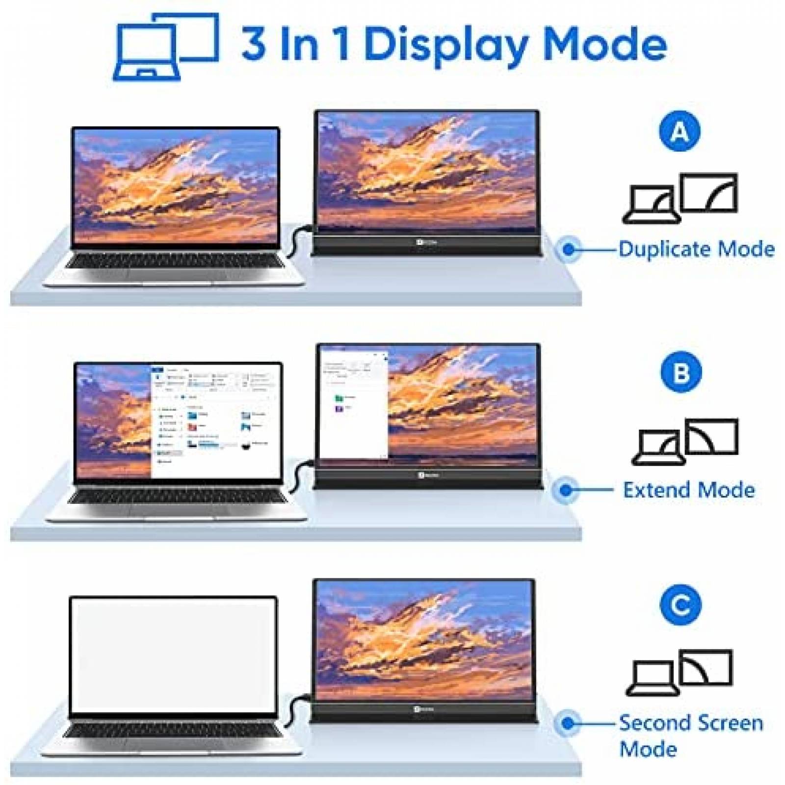 Monitor Arzopa Z1 15.6" 1080p USB C Gaming HDMI -Negro