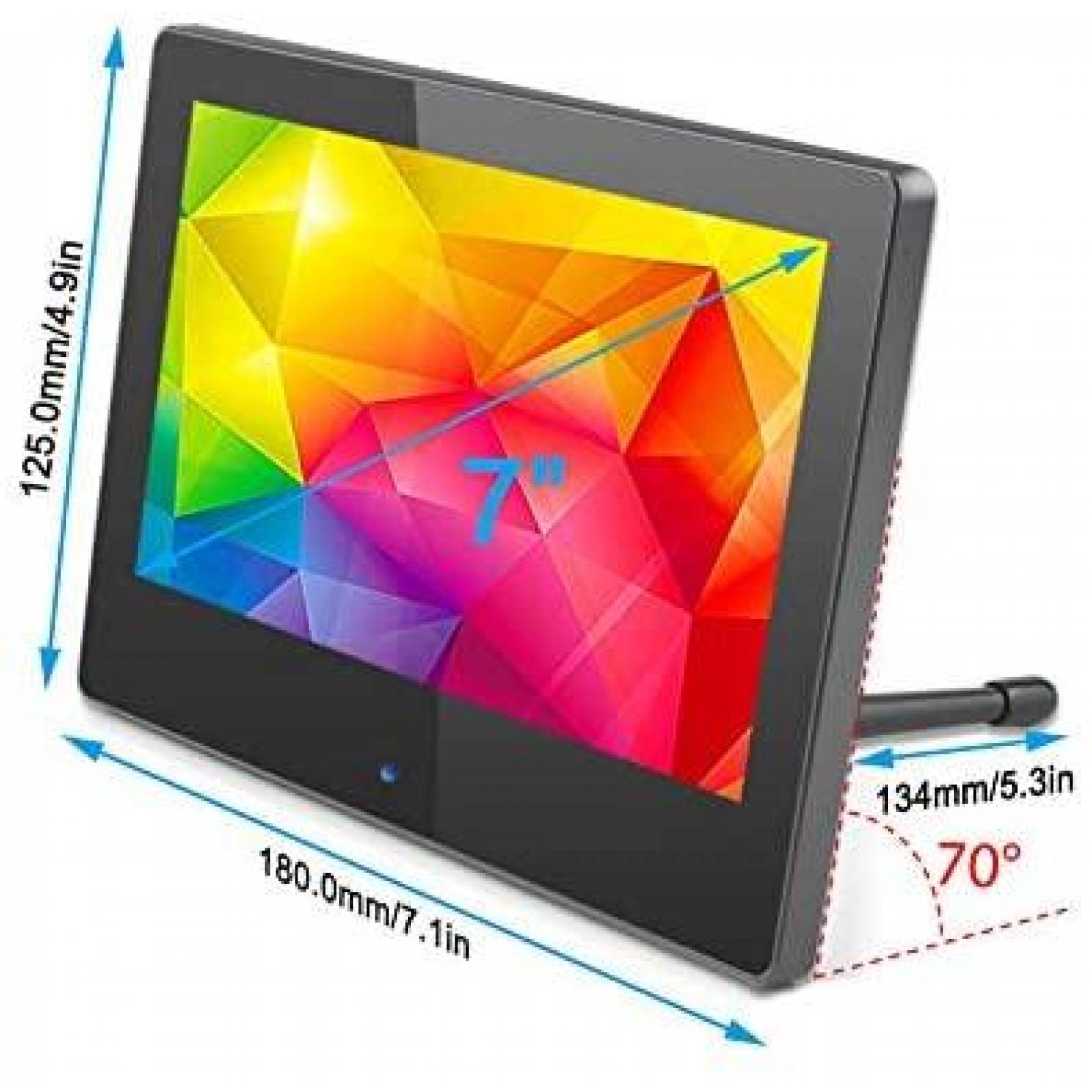 Monitor Electrow Raspberry Pi 7" 1024x600 USB -Negro