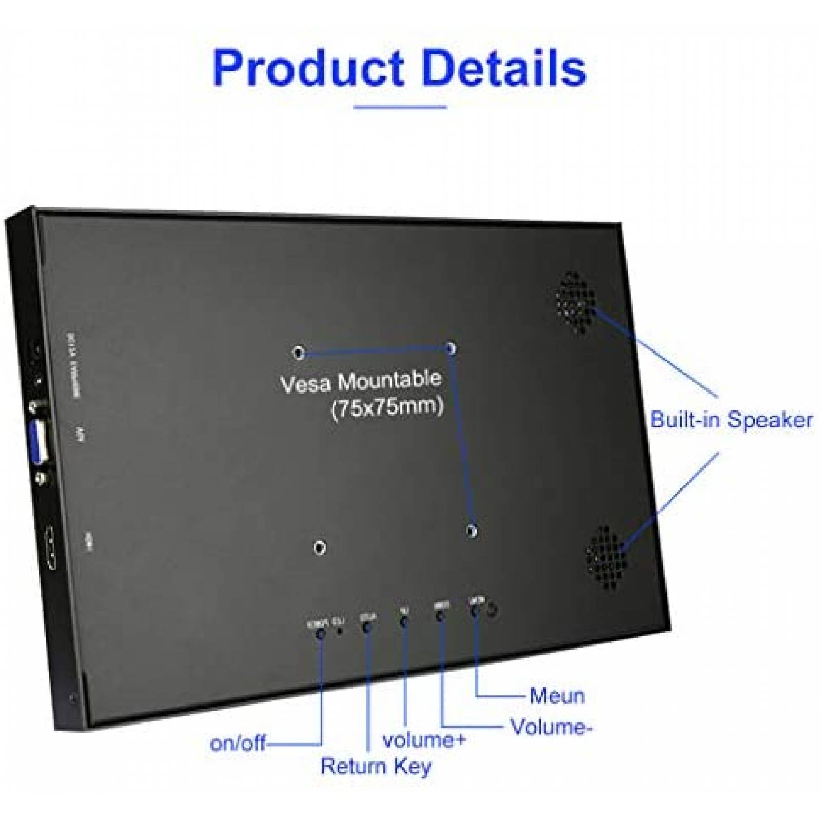 Monitor Prechen Externo HDMI LCD Laptop compatible -Negro