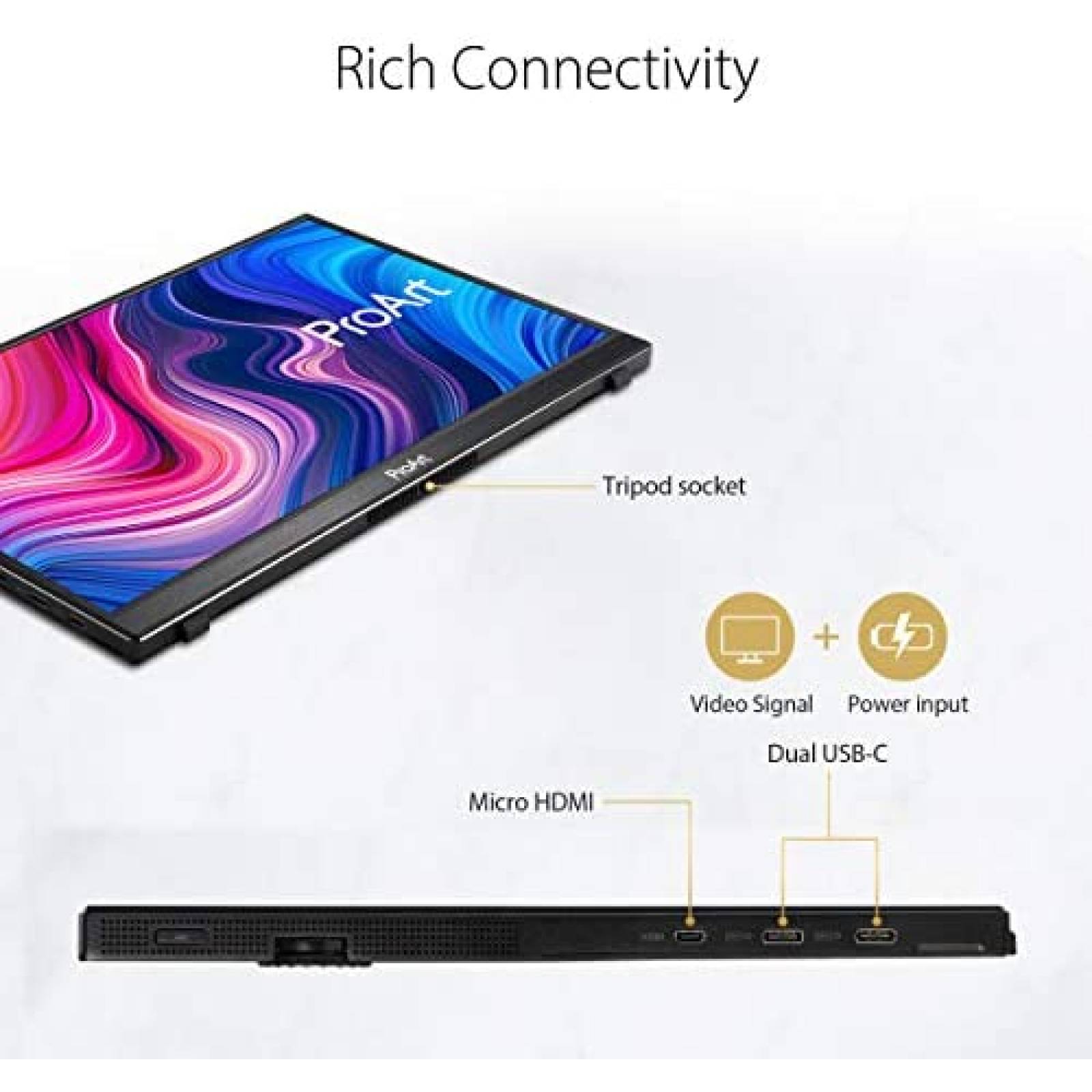 Monitor ASUS Portatil Pantalla Tactil 14'' 2 Puertos USB C