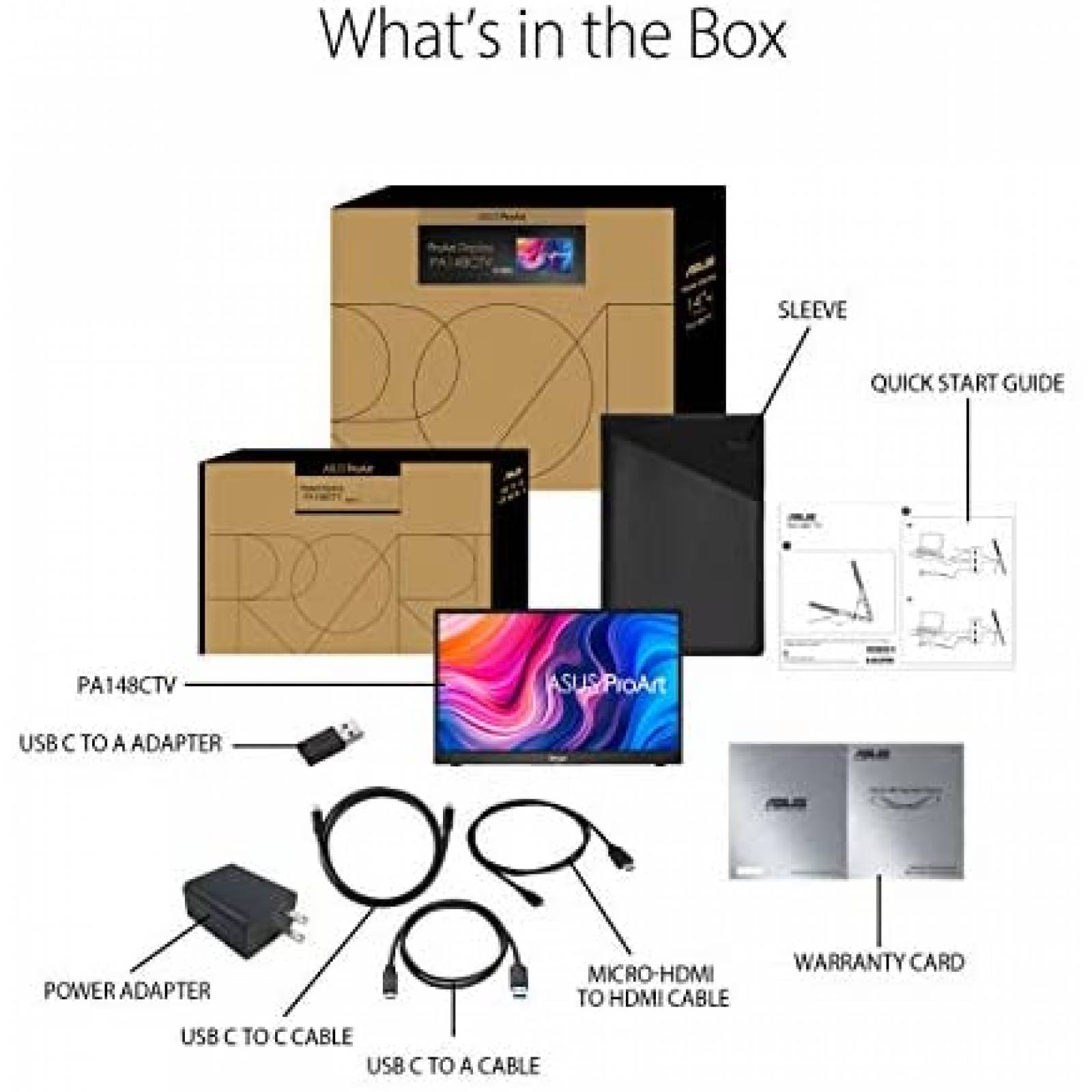 Monitor ASUS Portatil Pantalla Tactil 14'' 2 Puertos USB C