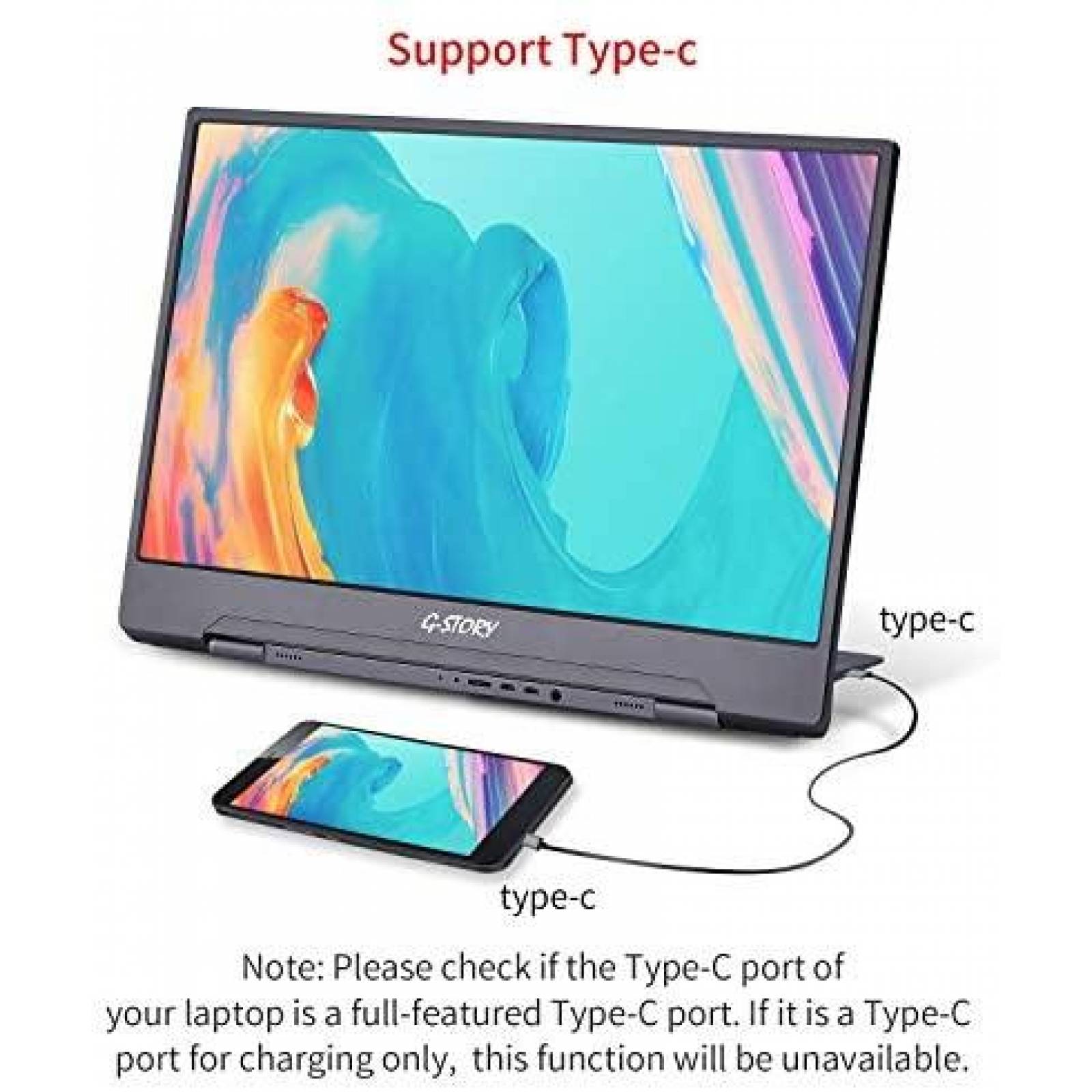 Monitor Porttil G-STORY 15.6'' FHD 1080P 144Hz -Negro