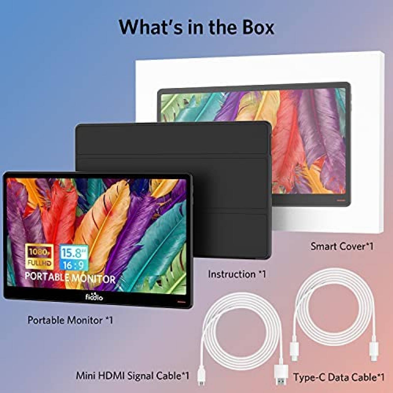 Monitor FIODIO 15K3F-C 15.6" Porttil USB C Mini HDMI