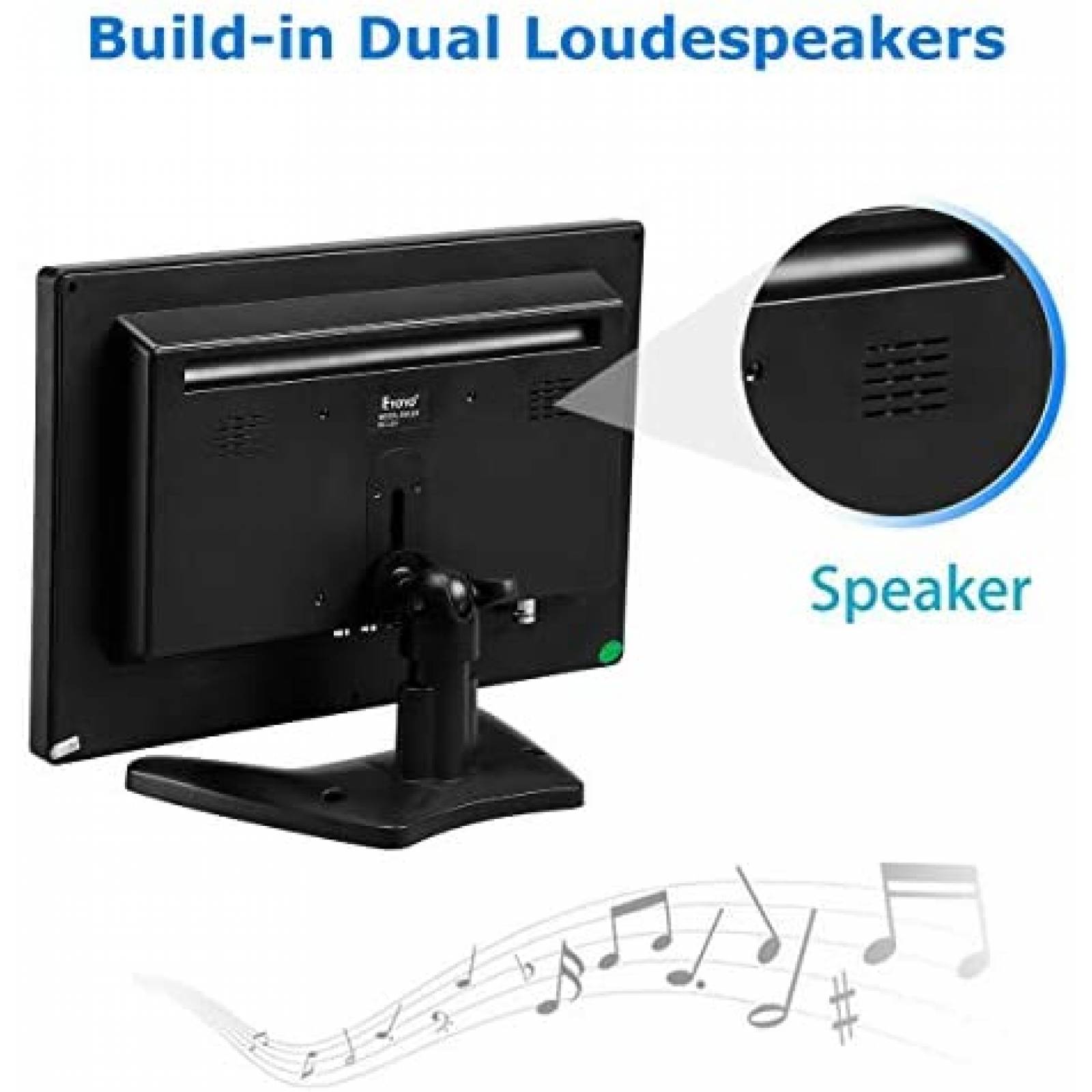 Monitor Eyoyo K1223 12" LCD AV HDMI VGA 1366x768 -Negro