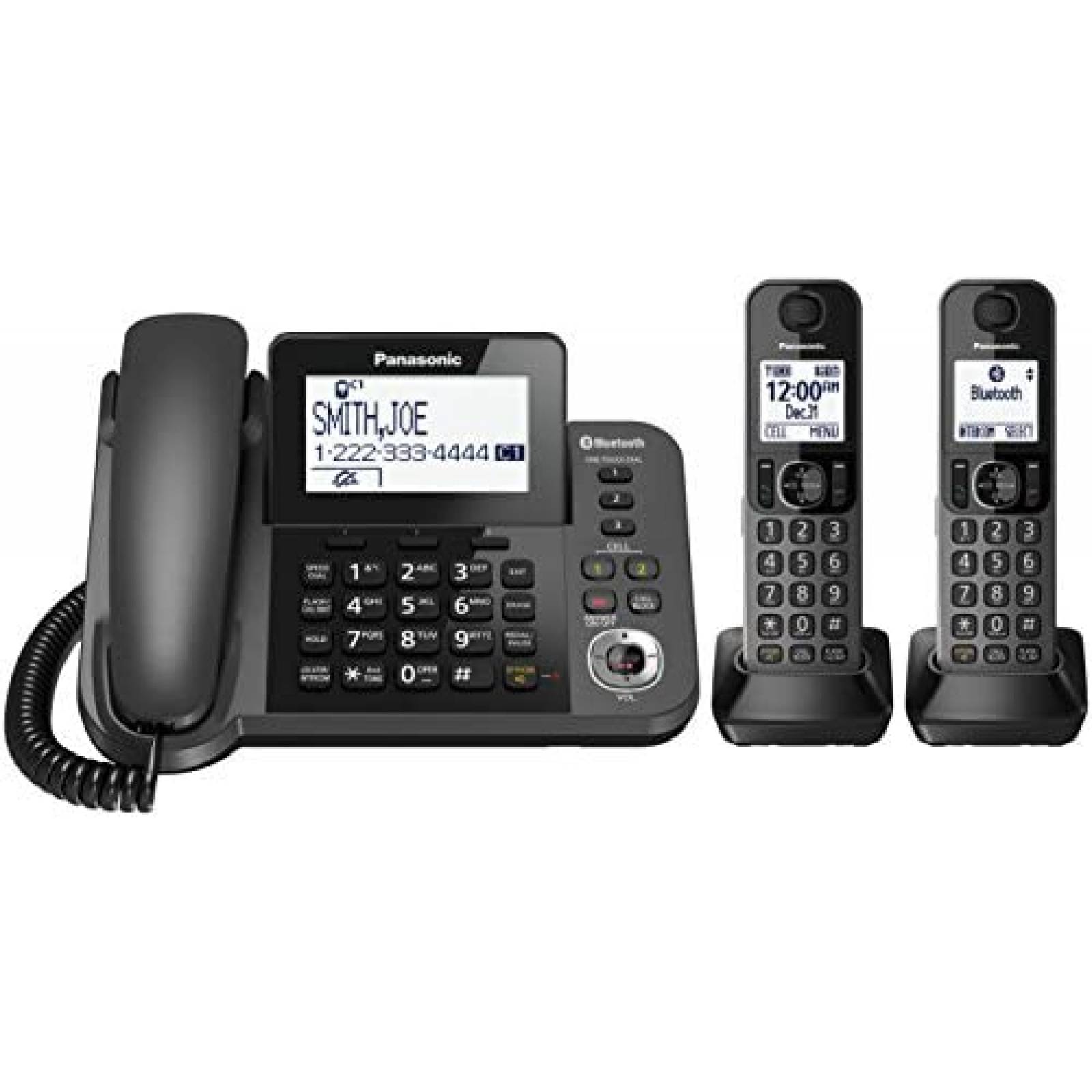 Telefono Inalambrico/Alambrico Panasonic C/2 Hsndsets -Negro