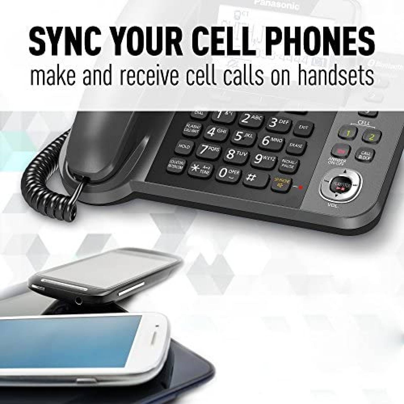 Telefono Inalambrico/Alambrico Panasonic C/2 Hsndsets -Negro