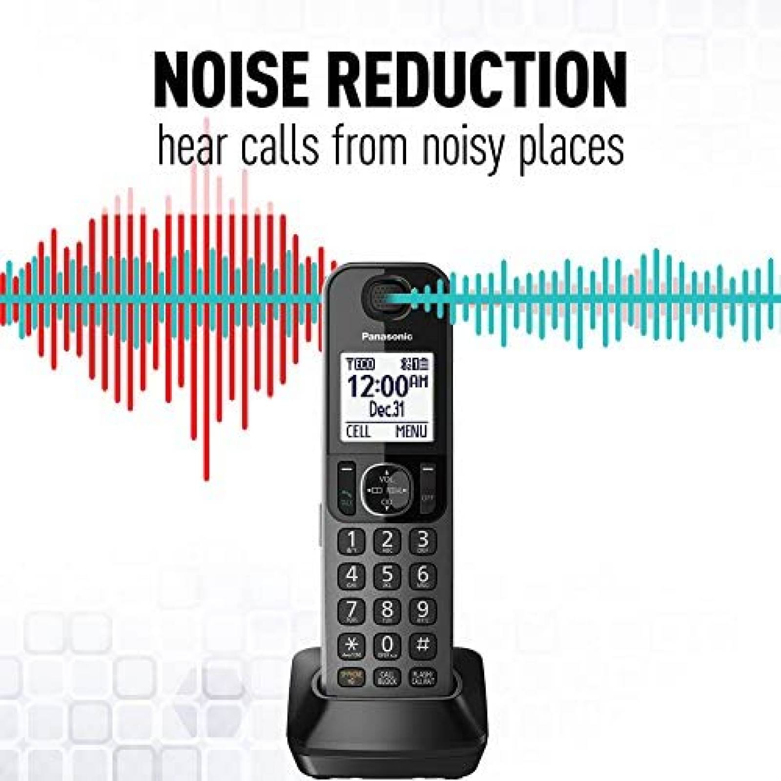 Telefono Inalambrico/Alambrico Panasonic C/2 Hsndsets -Negro