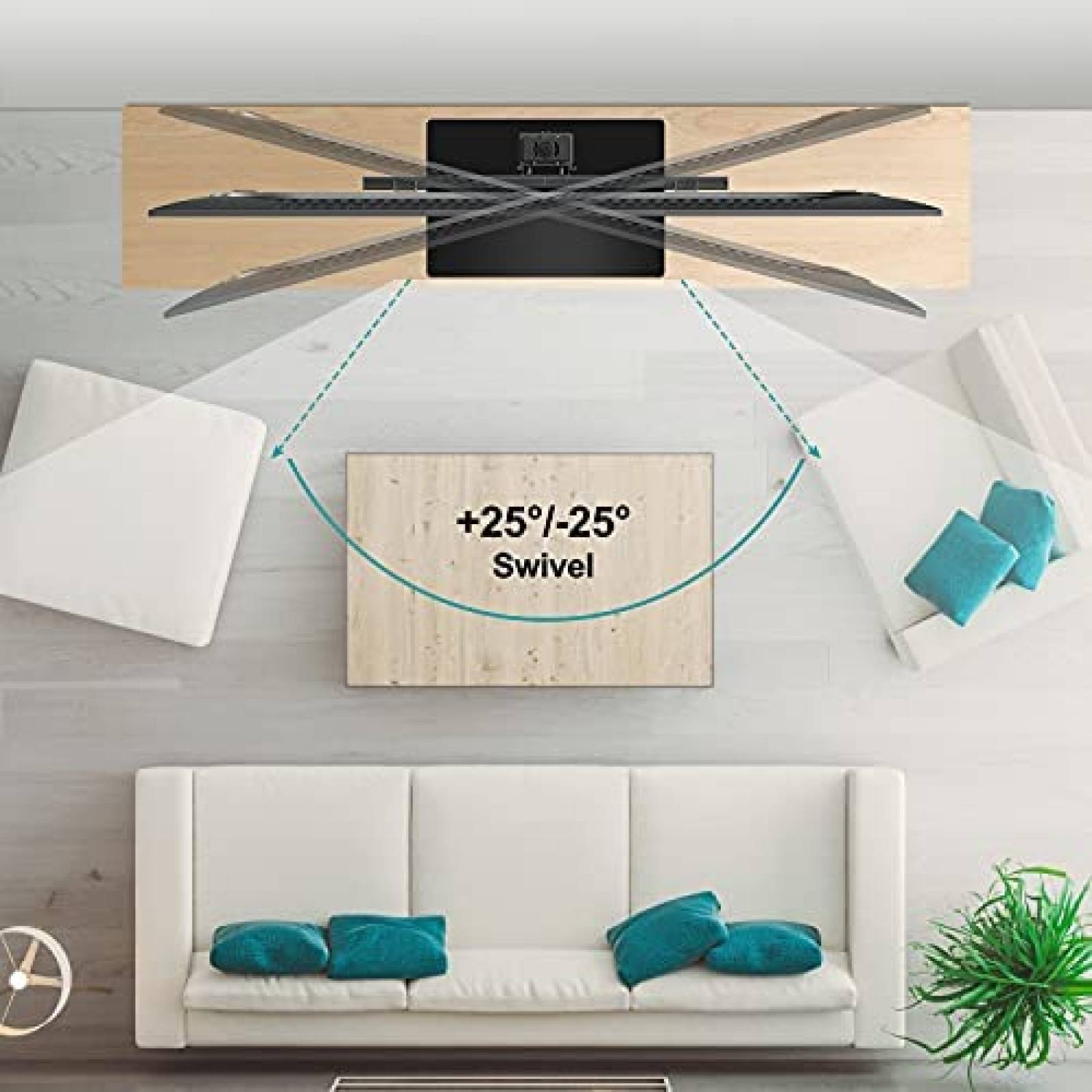 Soportes para TV MOUNT PRO Base giratoria universal -Negro