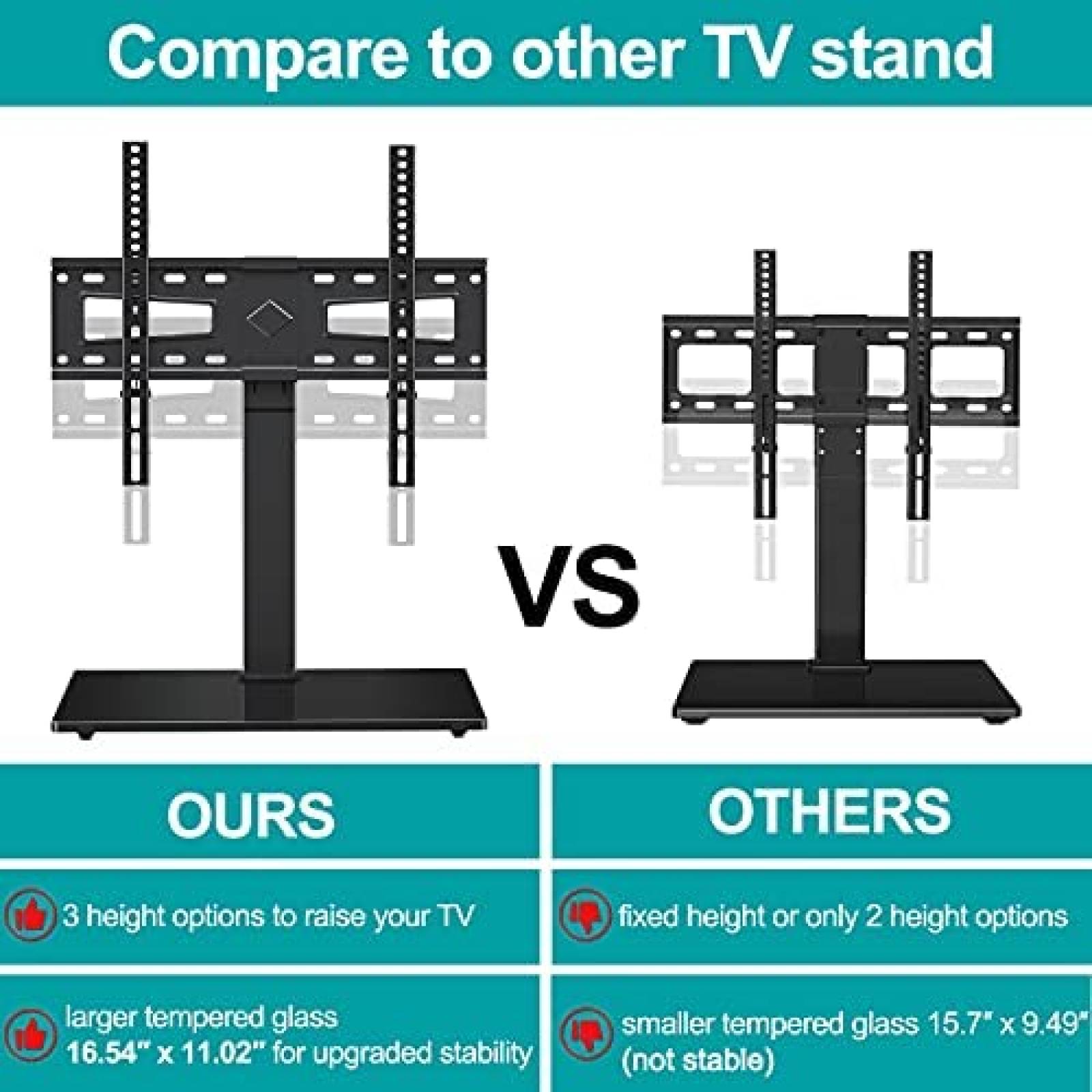 Soportes para TV MOUNT PRO Base giratoria universal -Negro