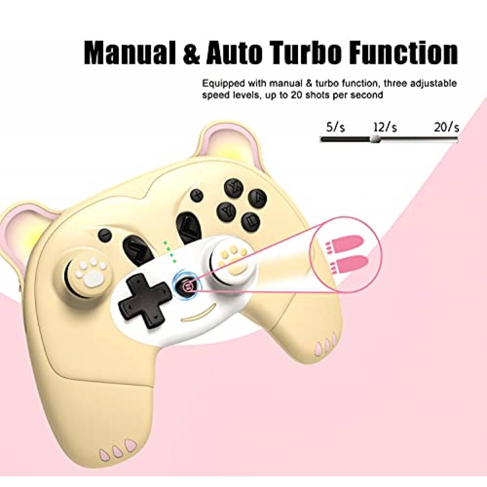 Pro Controller Mytrix Nintendo Switch Inalmbrico -Amarillo