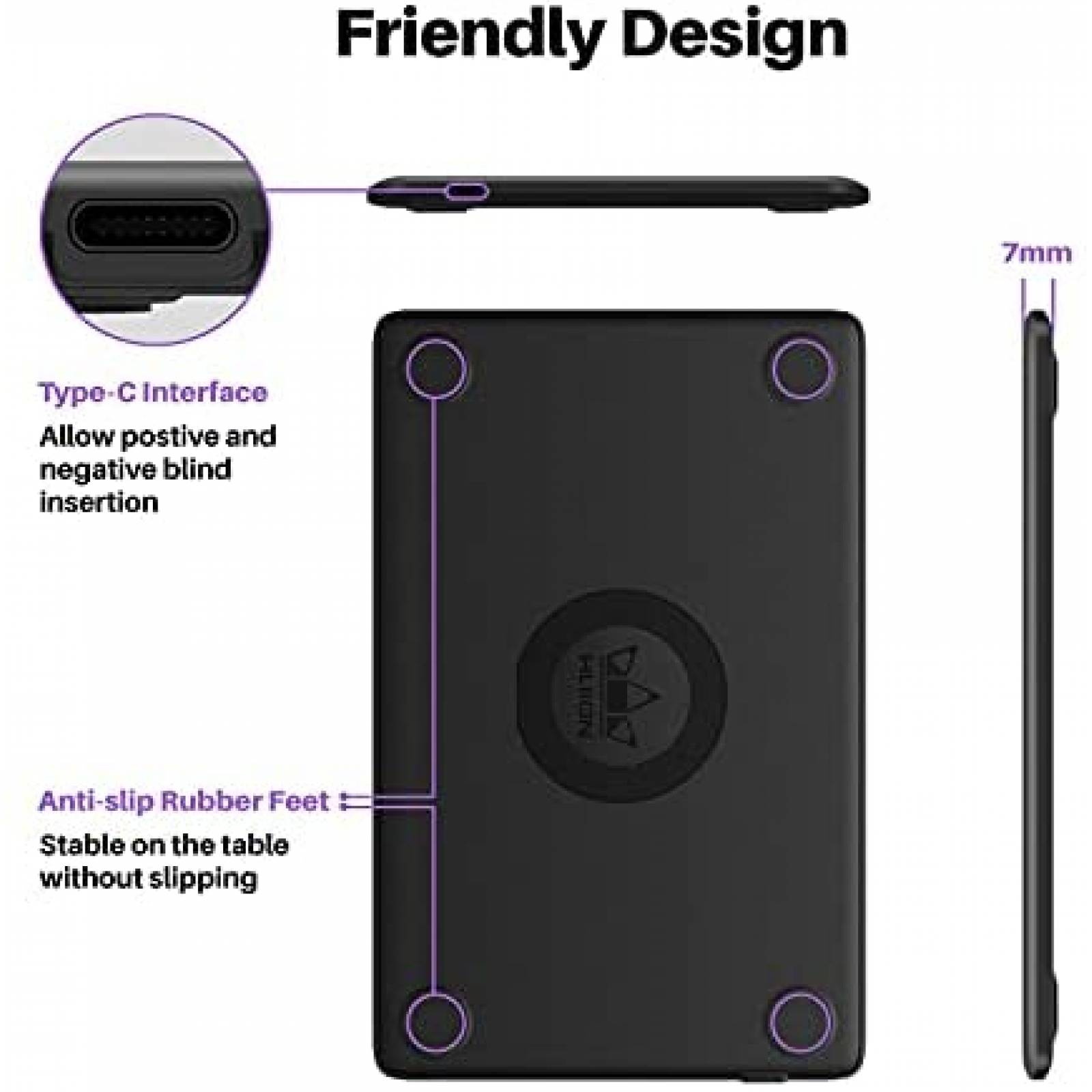 Tableta Grafica HUION H420X USB C de ''4.17x2.6'' -Negro