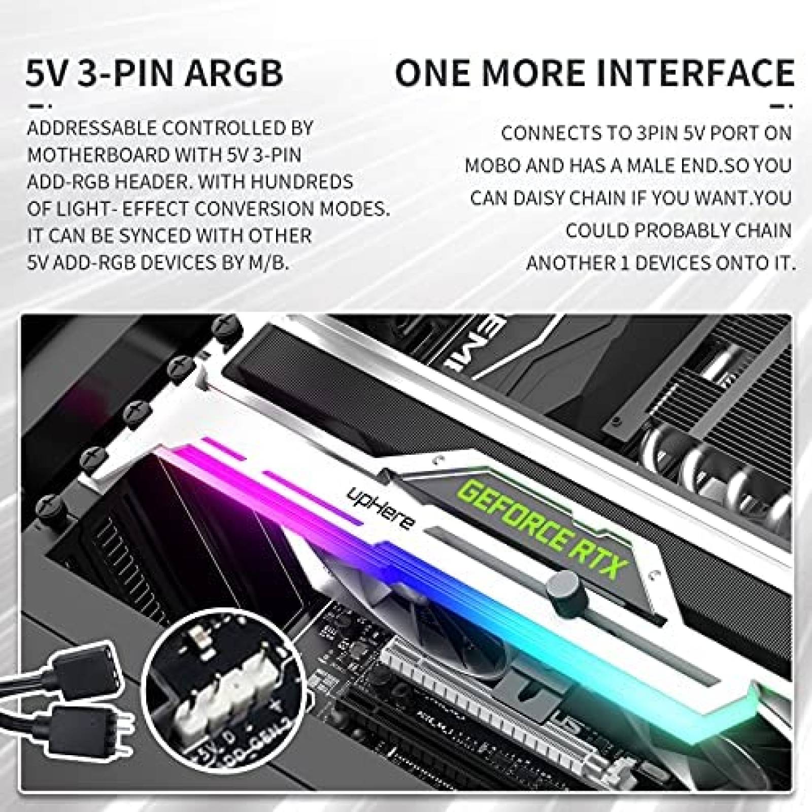 Tarjeta Grafica upHere GEFORCE RTX 5V RGB GPU ARGB -Blanco