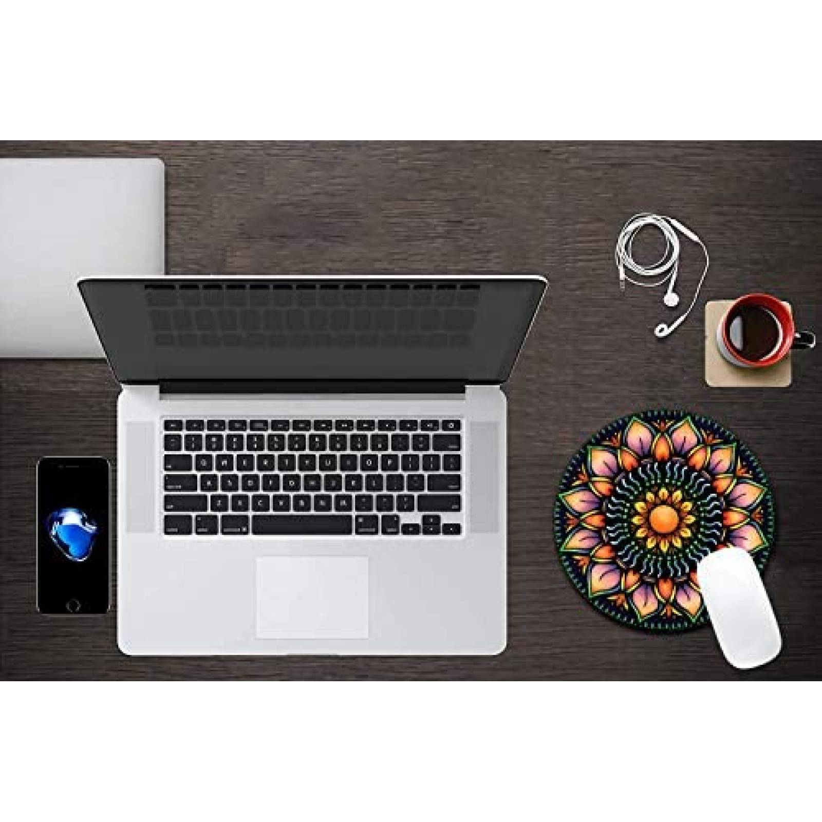 Alfombrilla escritorio BONZEAL Mandala de goma -Colorido